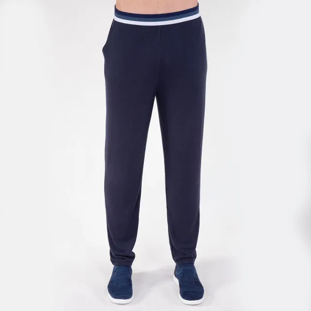 isotoner-pantalon-lastique-homme-marine image 1