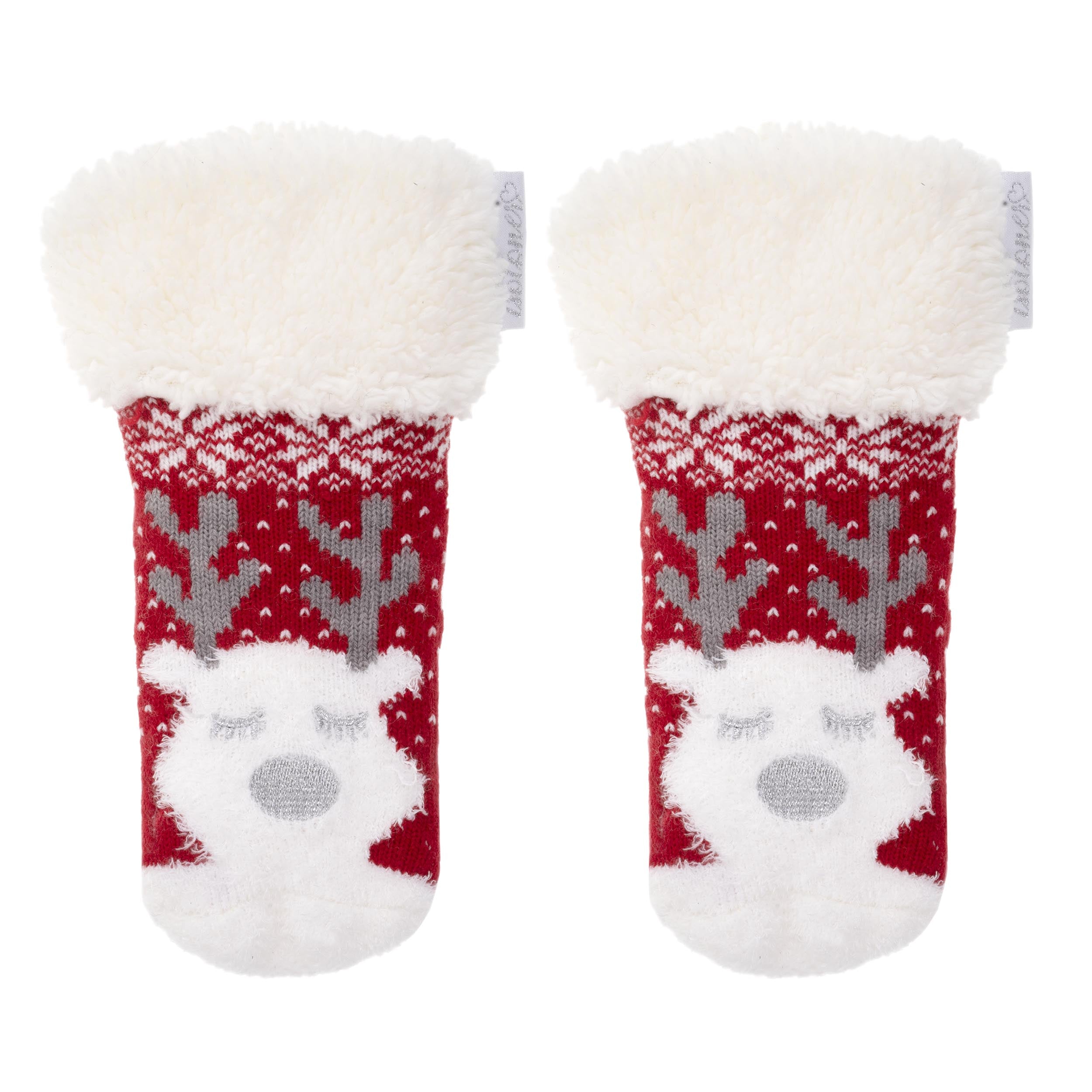 isotoner-chaussettes-fourr-es-fille-no-l-rouge-renne-1-8-ans image 3