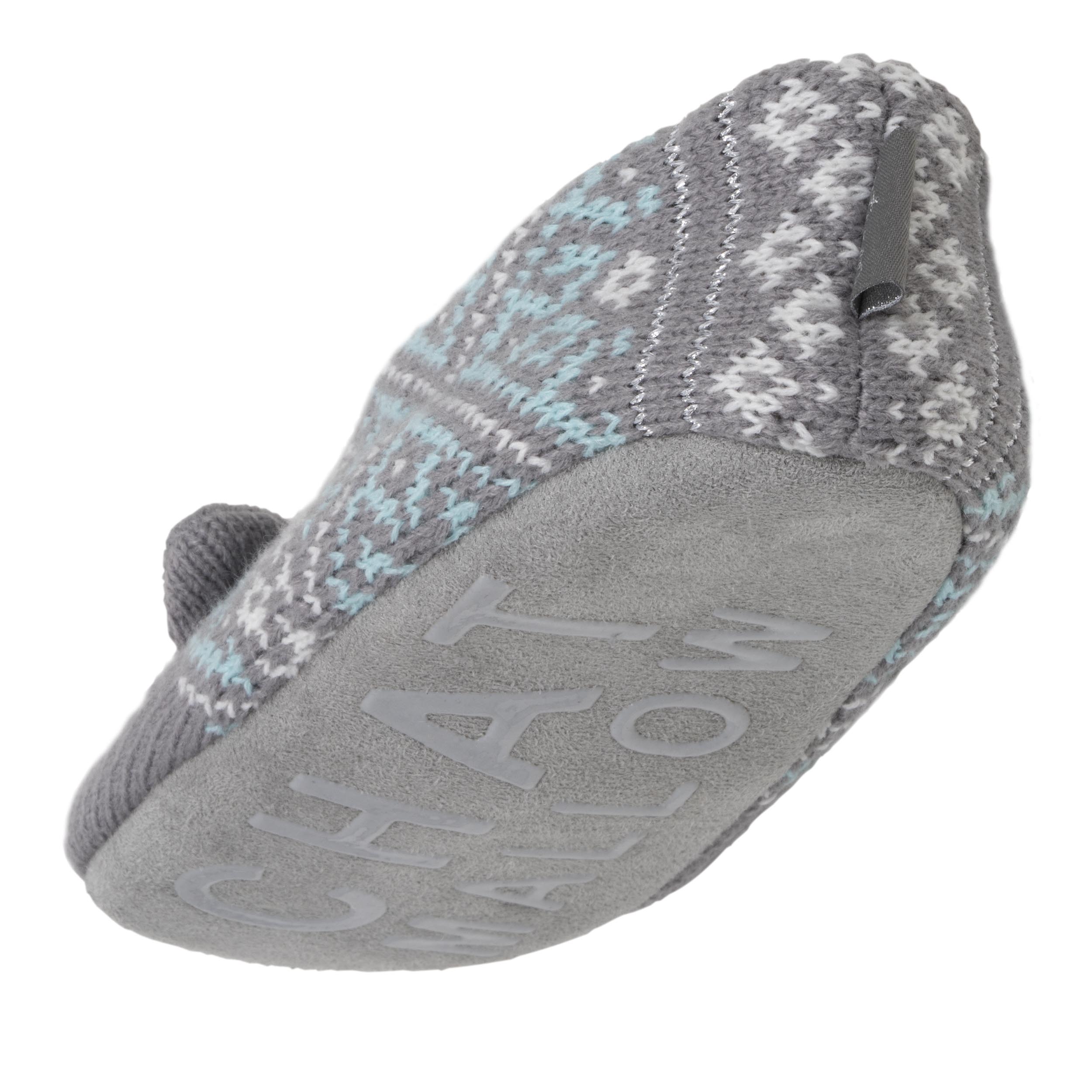isotoner-chaussettes-chaussons-femme-jacquard-chat-gris image 5