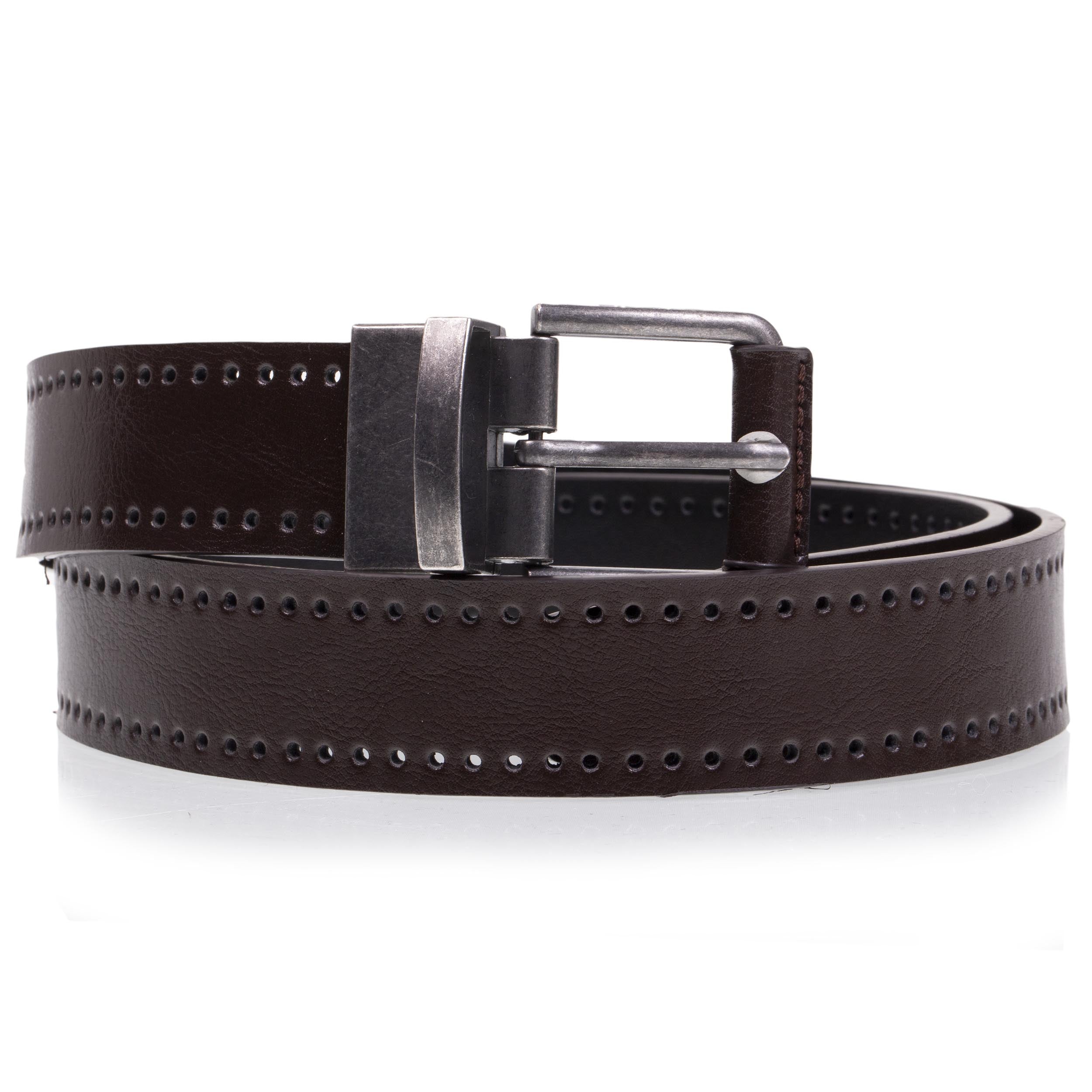 isotoner-ceinture-homme-2-en-1-noir-marron-r-versible image 1
