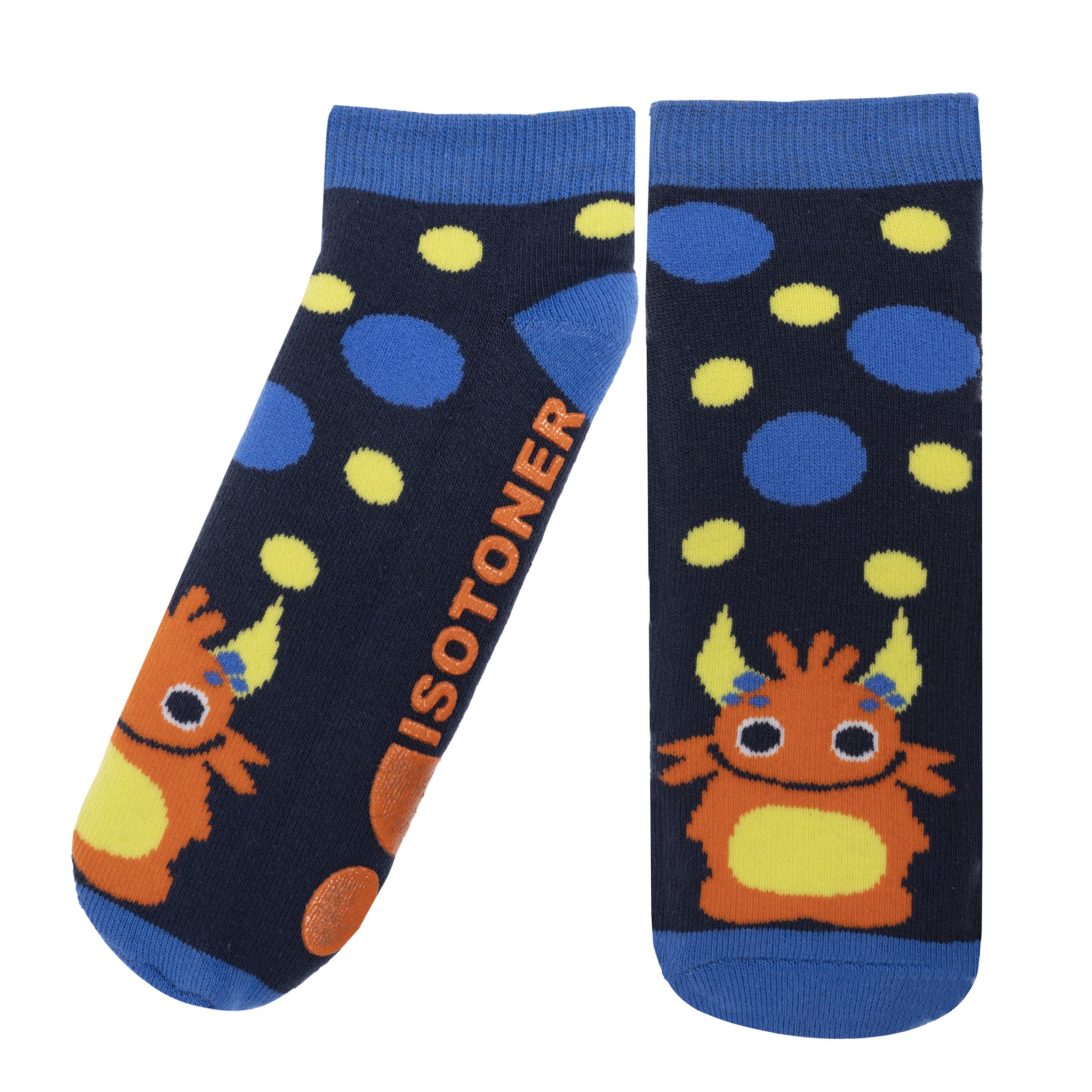 isotoner-chaussettes-antid-rapantes-enfant-orange-monstre-5-8-ans image 2