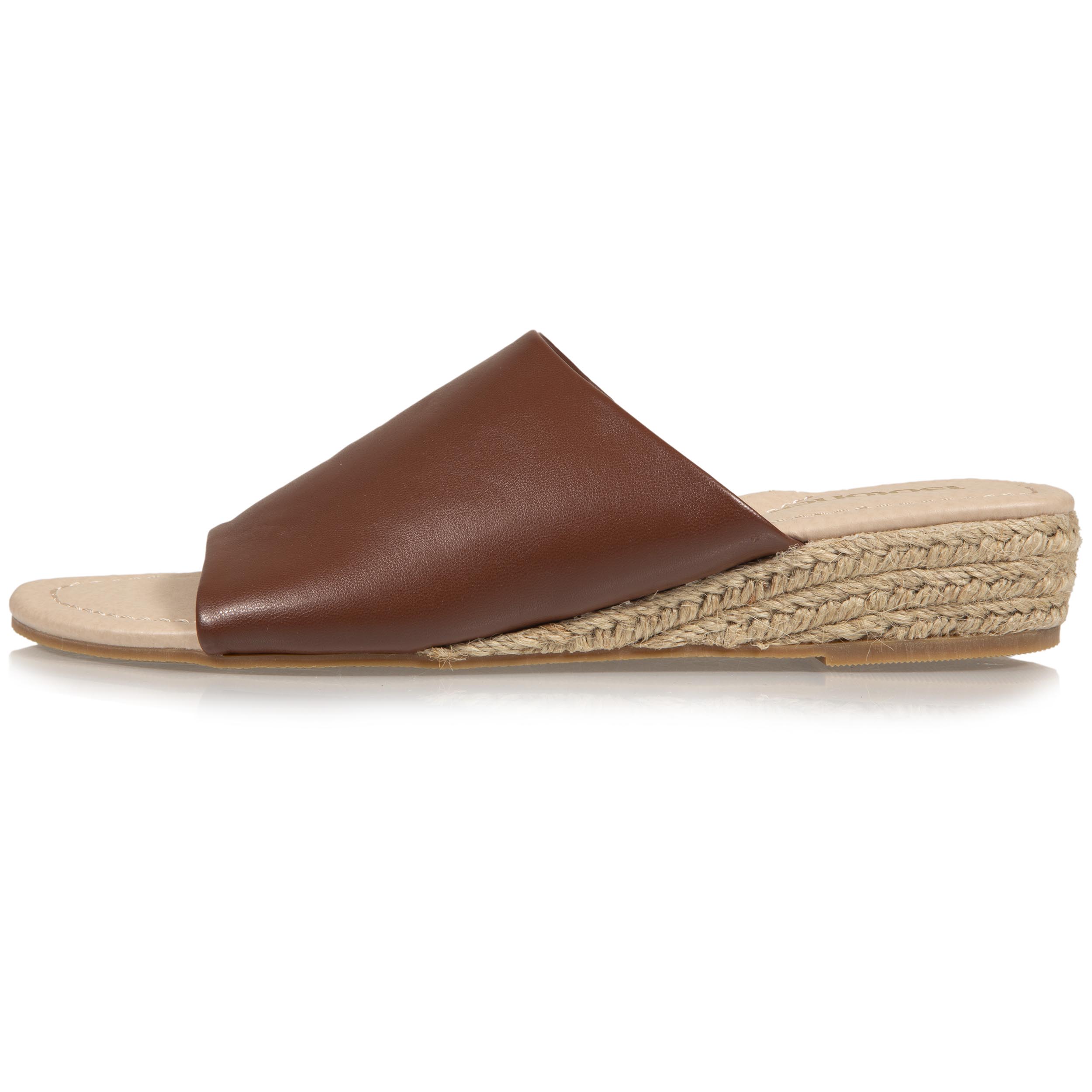 isotoner-mules-femme-talon-corde-bandeau-cognac image 4