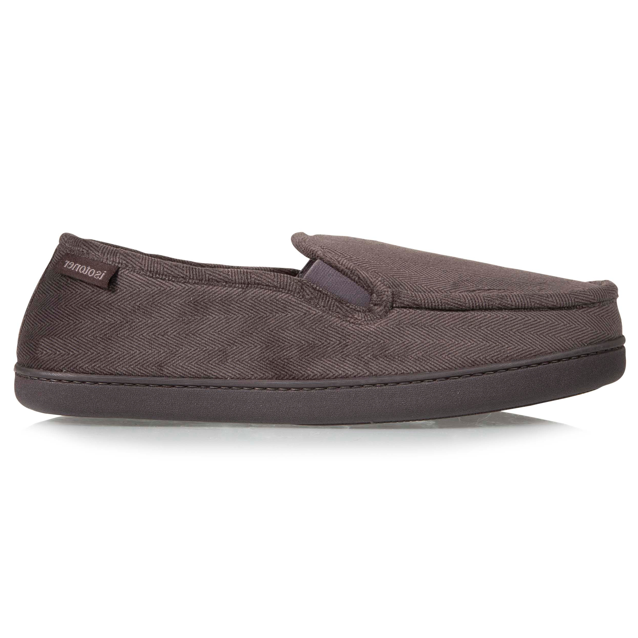 isotoner-chaussons-mocassins-homme-gris-chevrons image 8