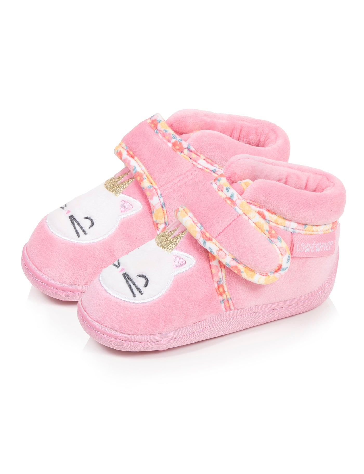 isotoner-chaussons-bottillons-scratch-b-b-rose-microvelours image 6