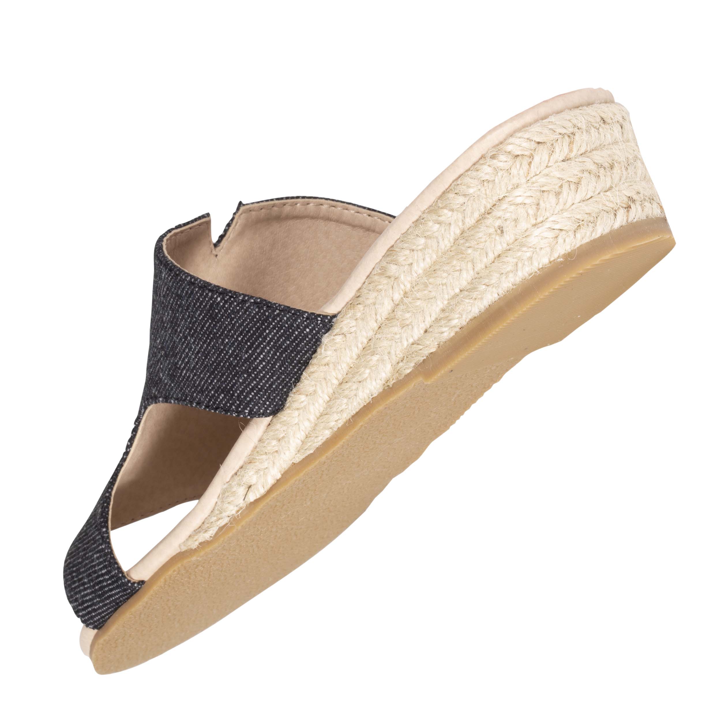 isotoner-mules-claquettes-femme-talon-jean-noir-3-cm image 5