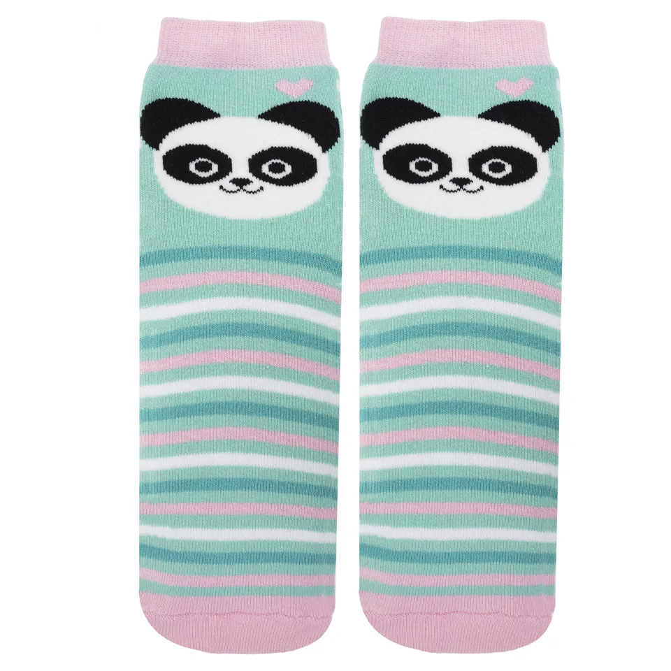 isotoner-chaussettes-antid-rapantes-enfant-panda-turquoise-5-8-ans image 1