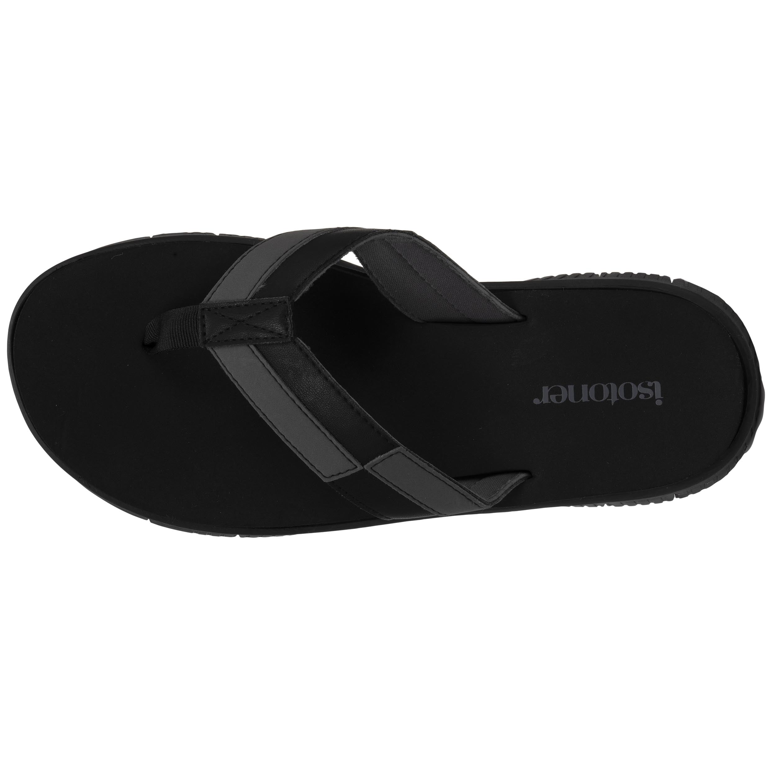 isotoner-tongs-sport-homme-confort-noir-gris image 2