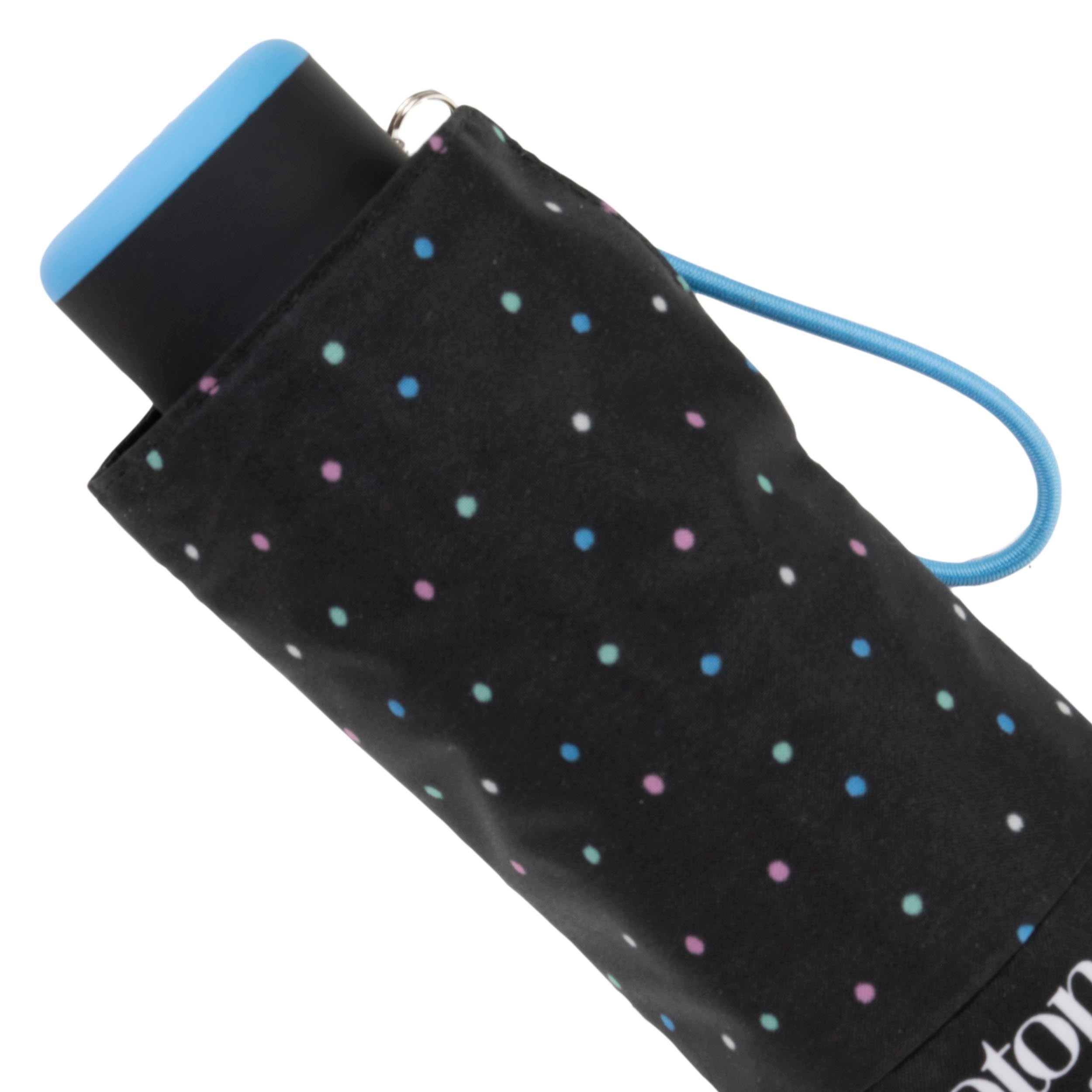 isotoner-parapluie-mini-slim-mini-pois-noir-recycl image 5