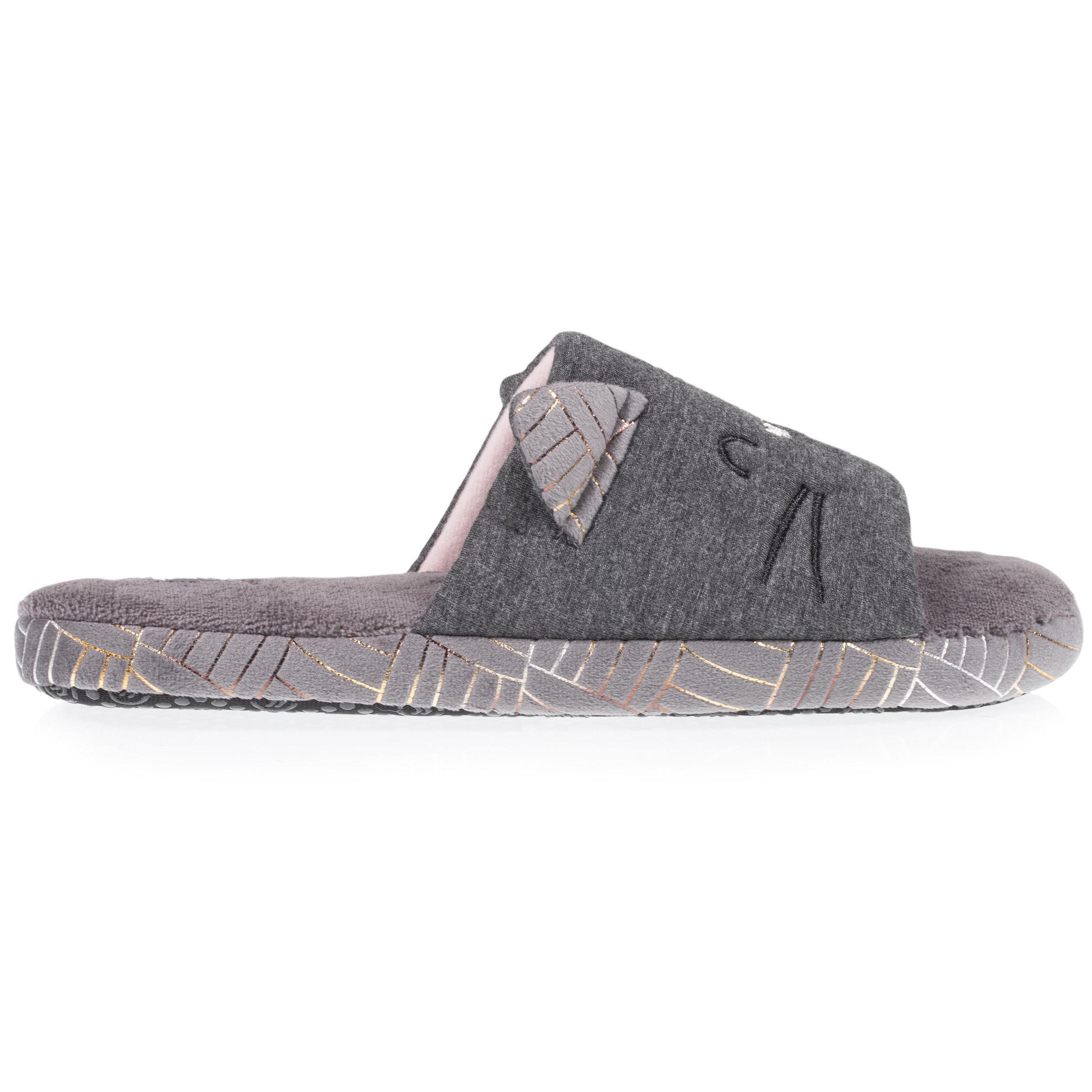 isotoner-chaussons-sandales-mules-femme-3d-gris-chin-fonc image 8