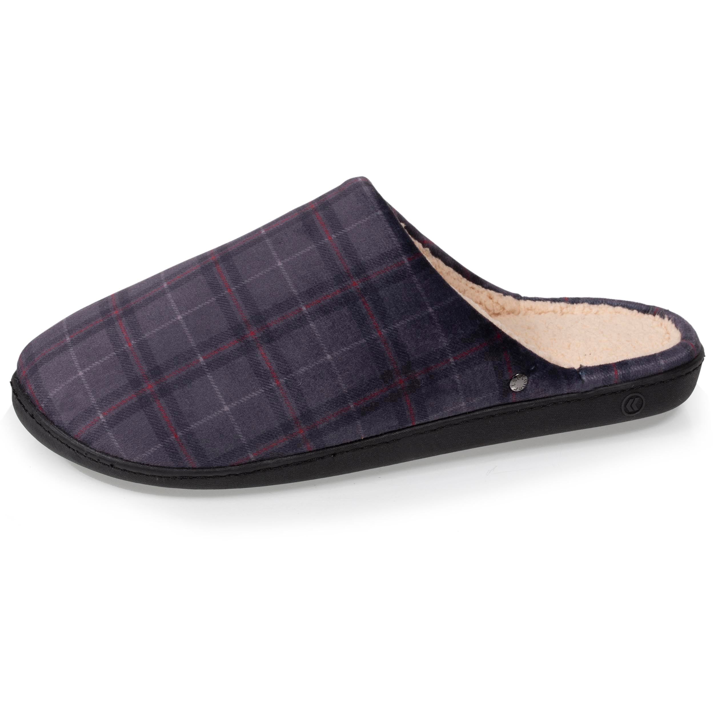 isotoner-mules-ergo-homme-tartan-chaussons-mules image 1