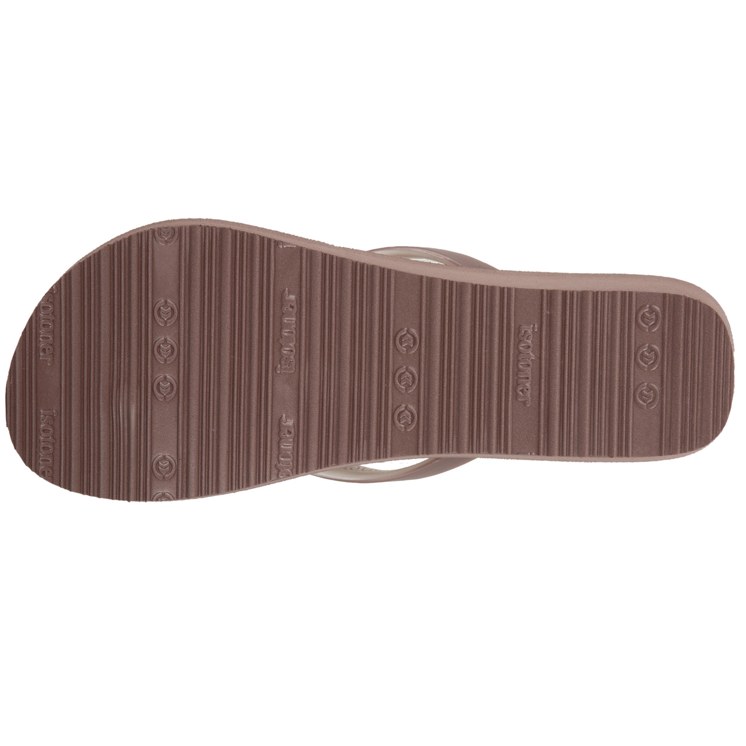 isotoner-tongs-femme-talon-4-cm-floral-taupe image 4