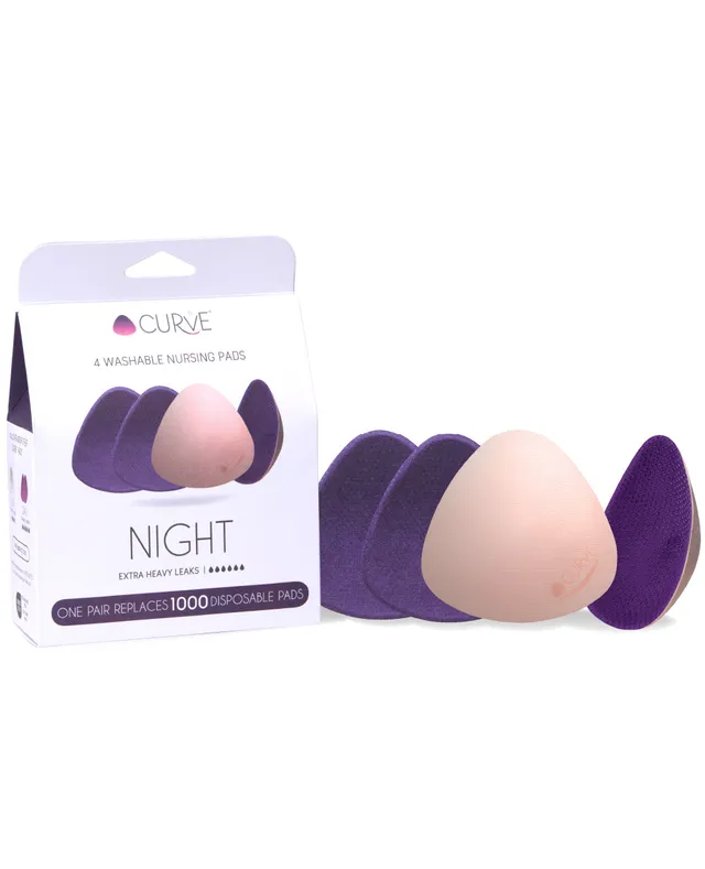 cache-c-ur-curve-essential-plus-nuit-coussinets-d-allaitement-lavables-x4-violet image 1