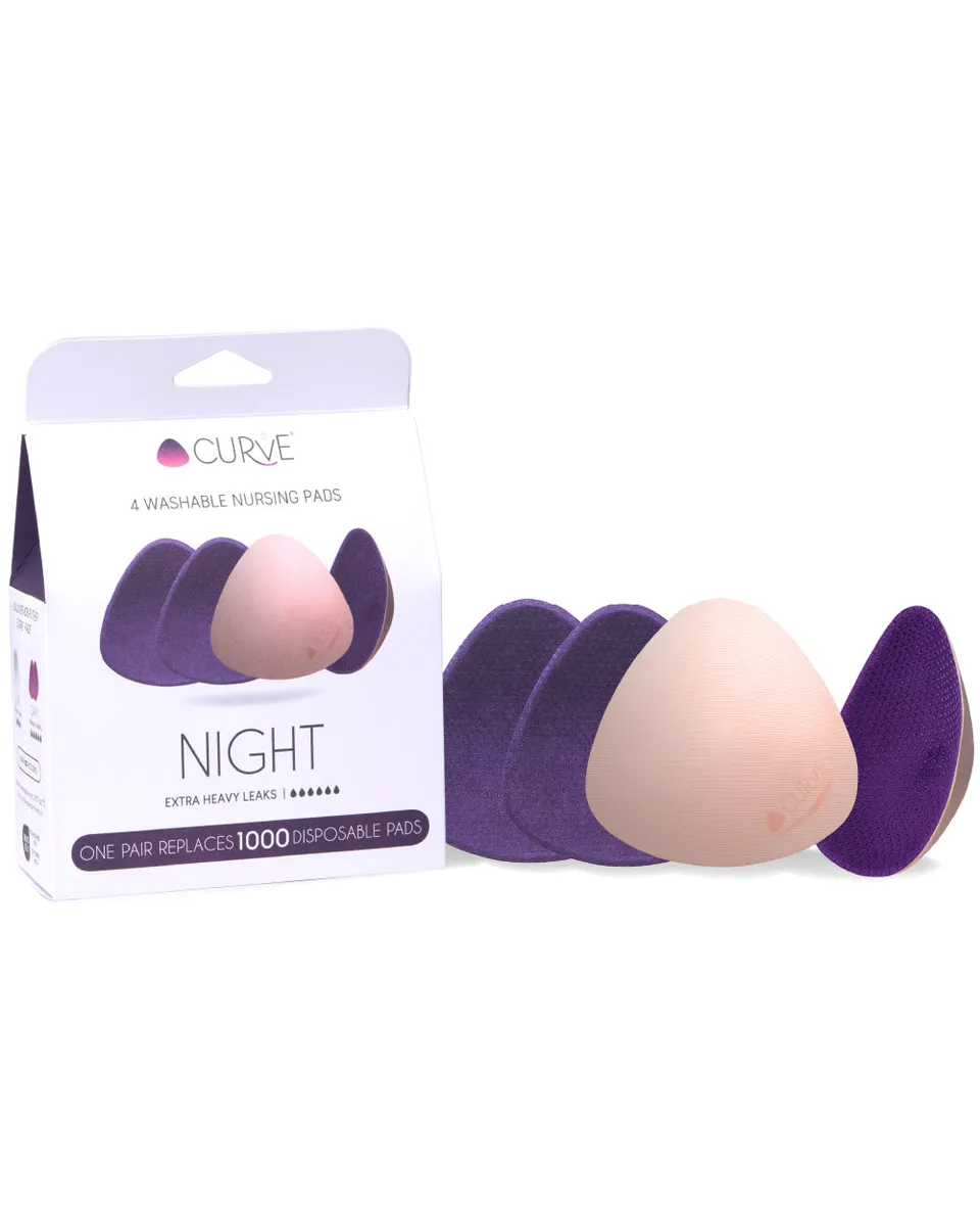 cache-c-ur-curve-essential-plus-nuit-coussinets-d-allaitement-lavables-x4-violet image 1
