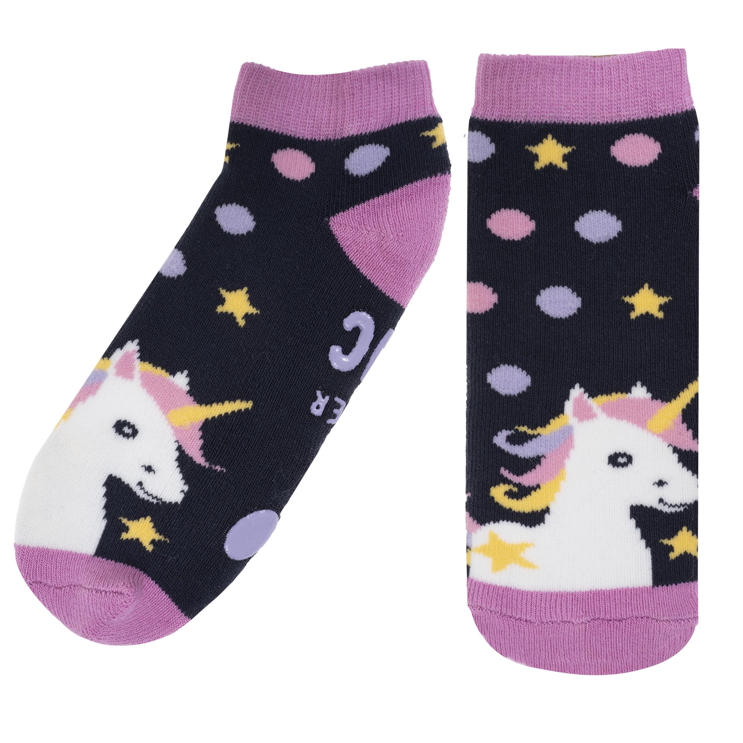 isotoner-chaussettes-anti-d-rapantes-enfant-marine-licorne-1-4-ans image 2