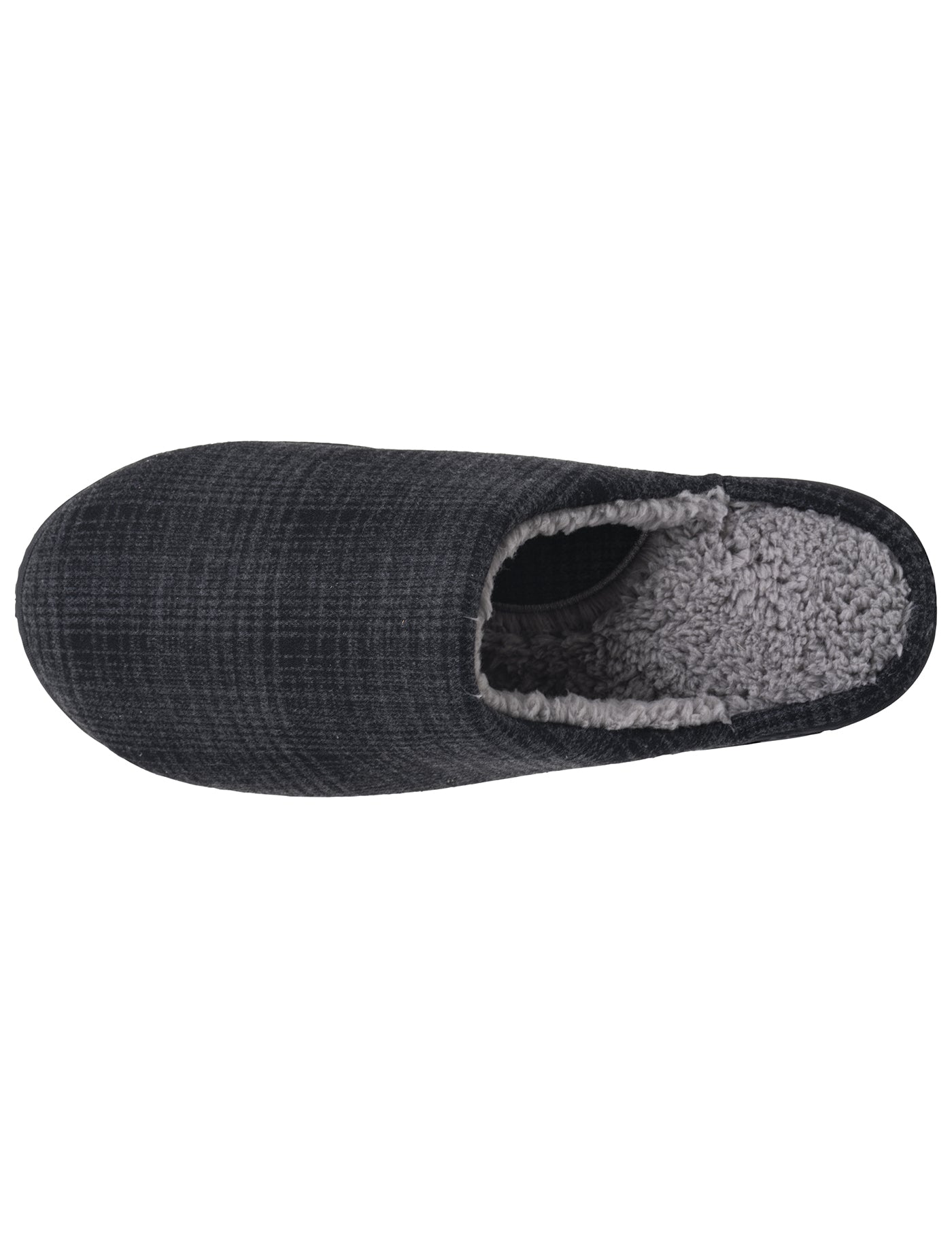 isotoner-chaussons-mules-homme-tartan-noir image 7