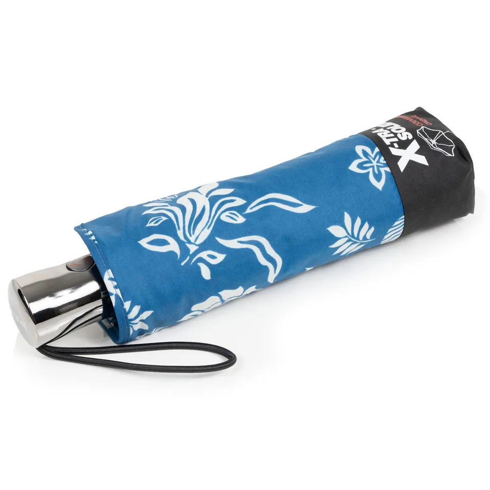 isotoner-parapluie-x-tra-solide-28-cm-coquillage-bleu-femme image 1