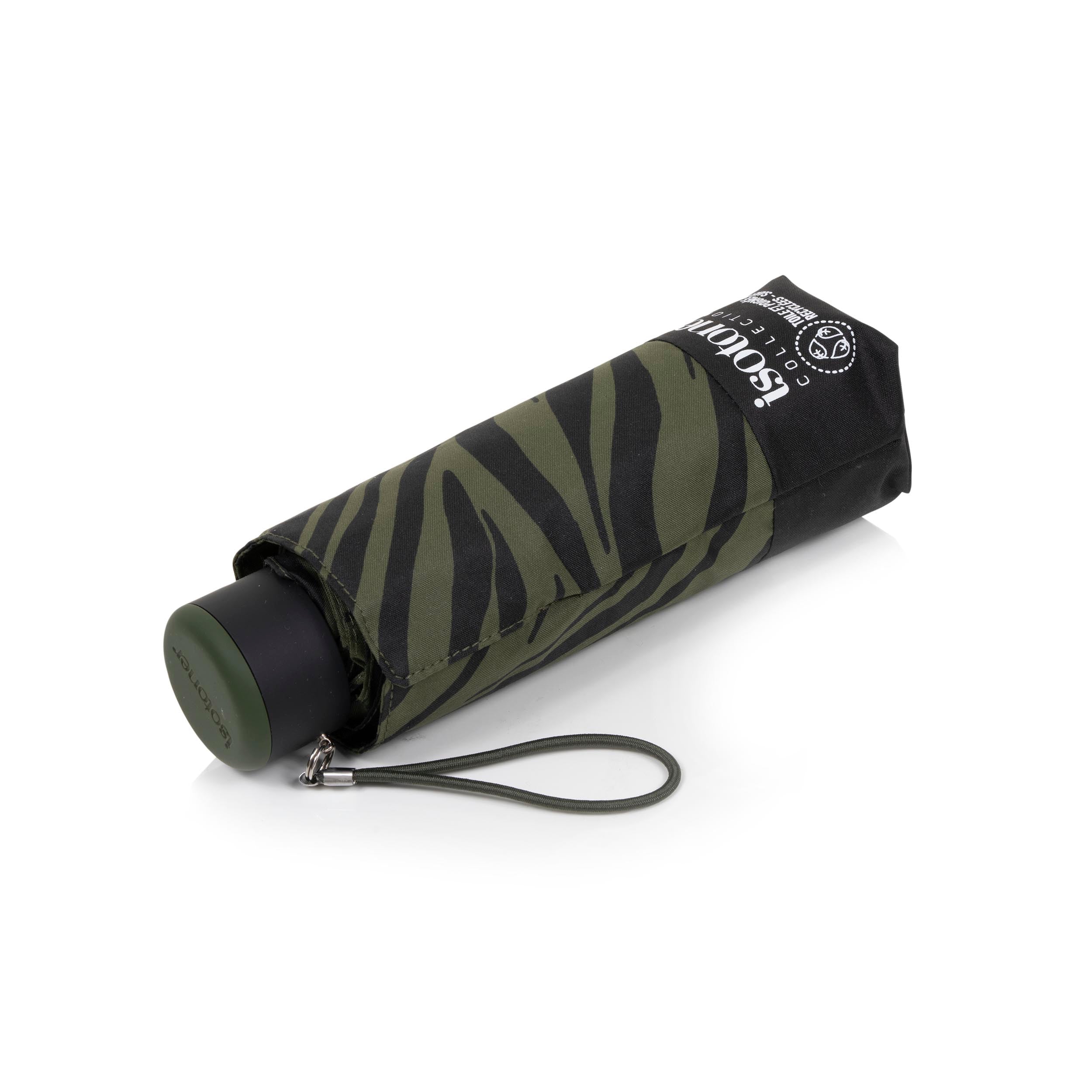 isotoner-parapluie-mini-slim-z-bre-kaki image 1