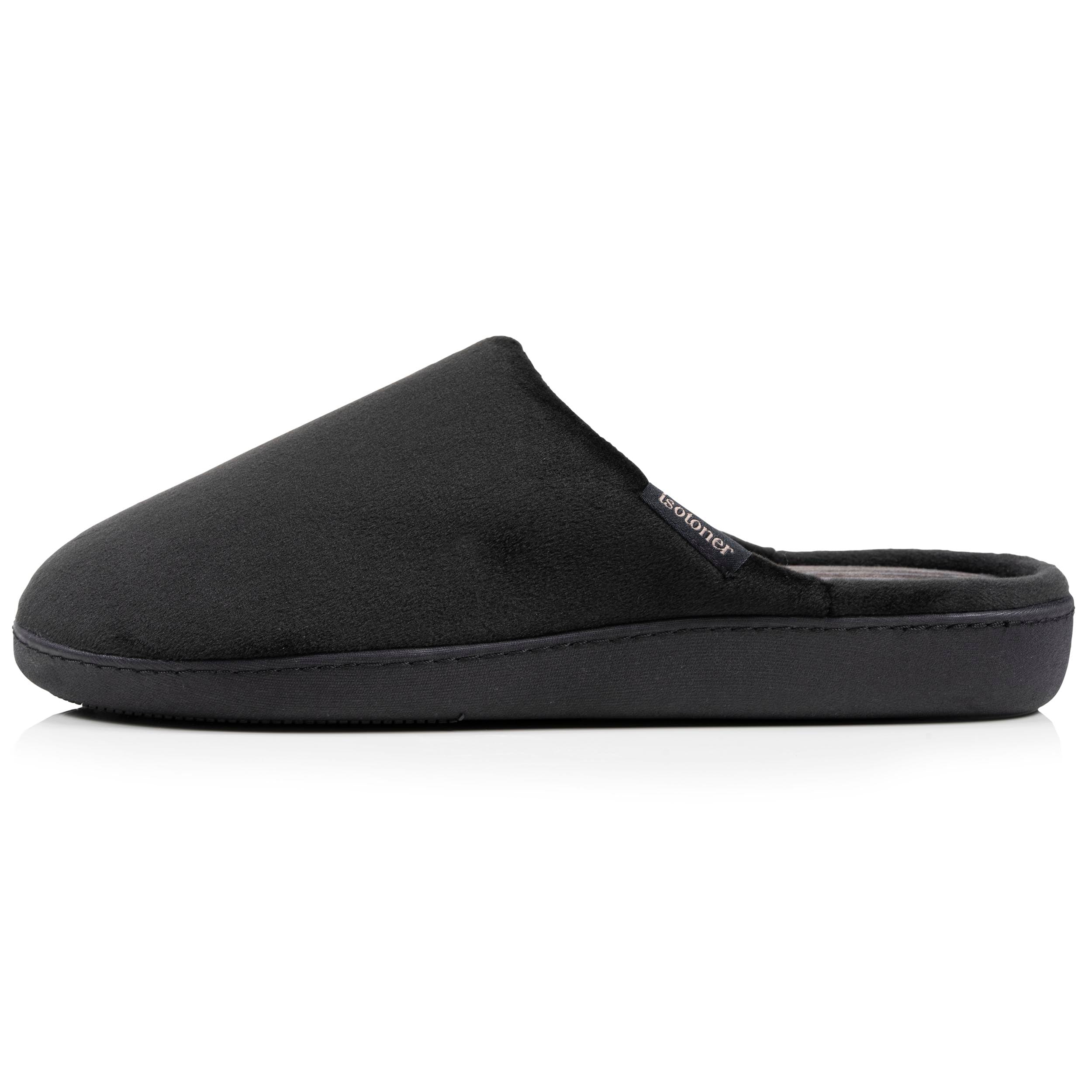 isotoner-chaussons-mules-homme-noir-int-rieur-rayures image 3