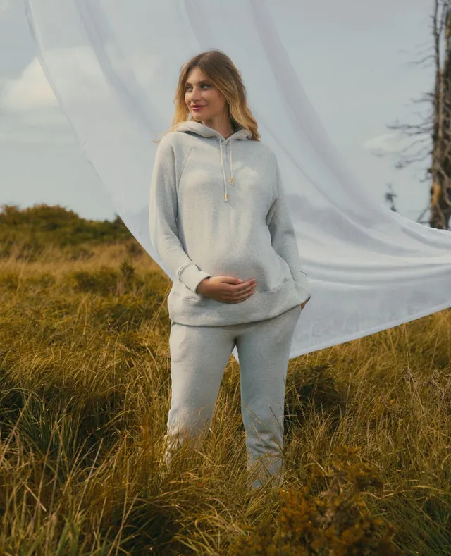 cache-c-ur-billie-jogging-de-maternit-gris-paillet-coton-bio image 1