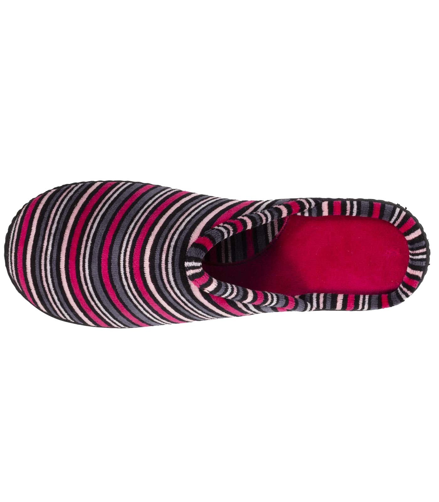 isotoner-chaussons-mules-femme-rayures-coton-bio-everywear image 7