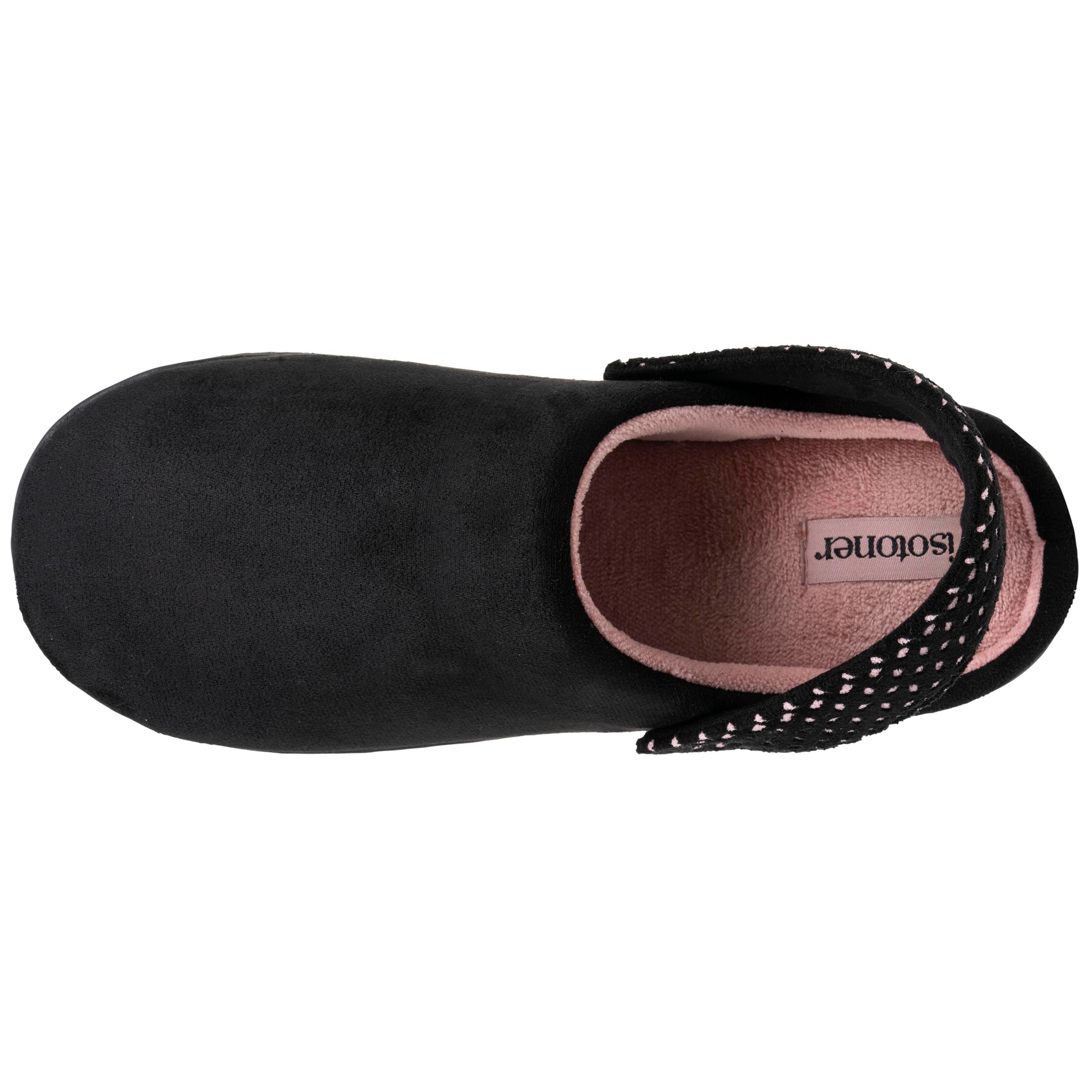isotoner-chaussons-mules-plateforme-femme-bride-noir image 2