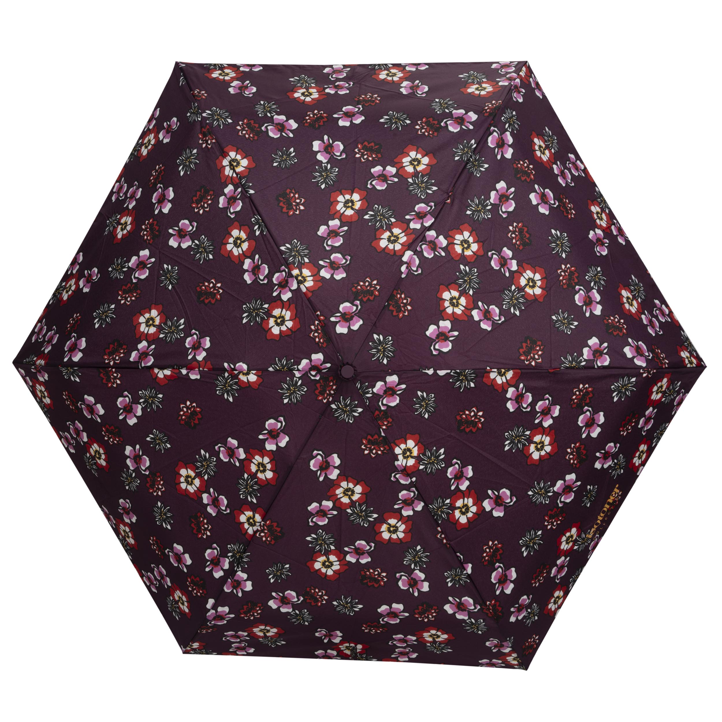 isotoner-parapluie-mini-slim-fleurs-pens-es-violet image 3