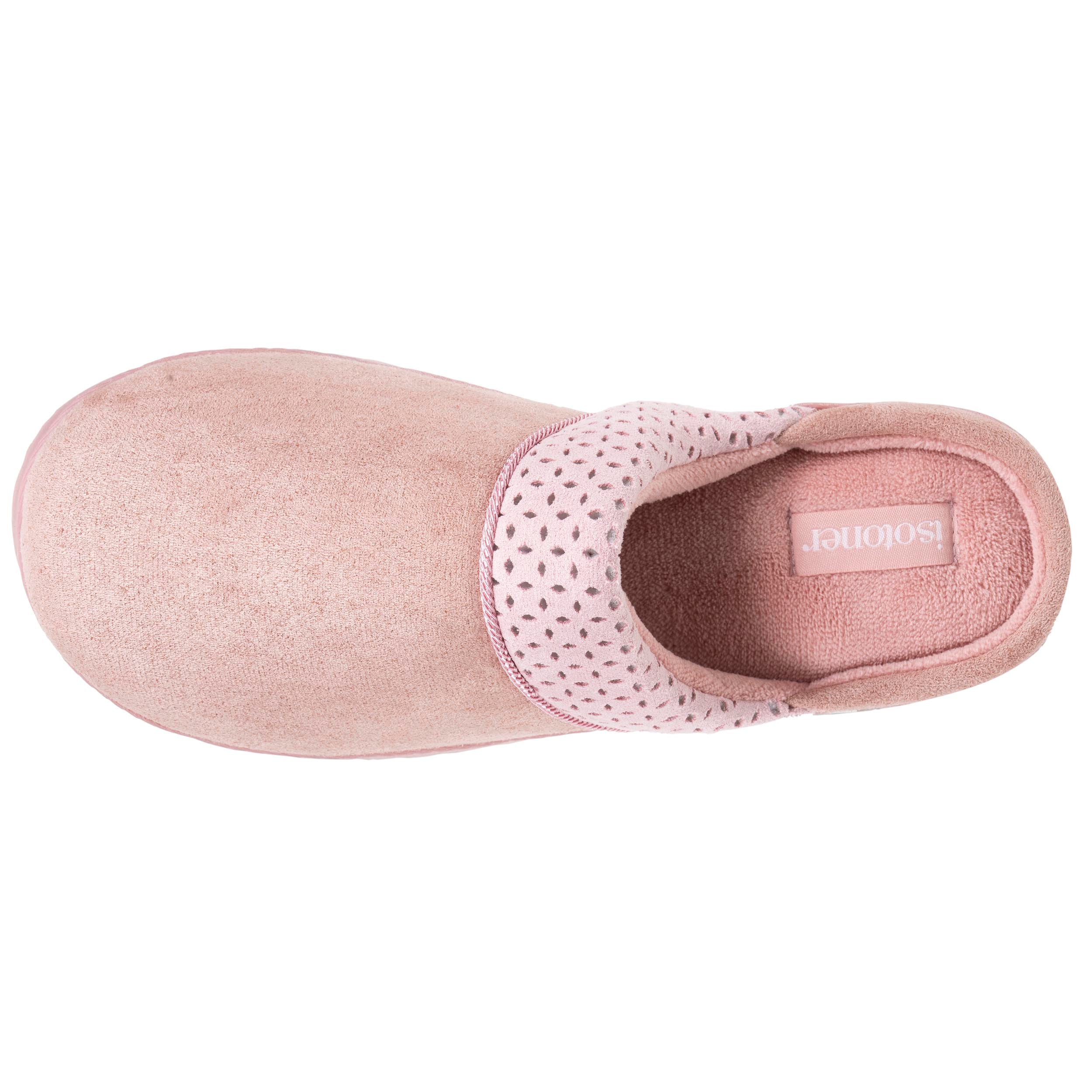 isotoner-mules-crant-es-femme-rose-chaussons-confort image 2
