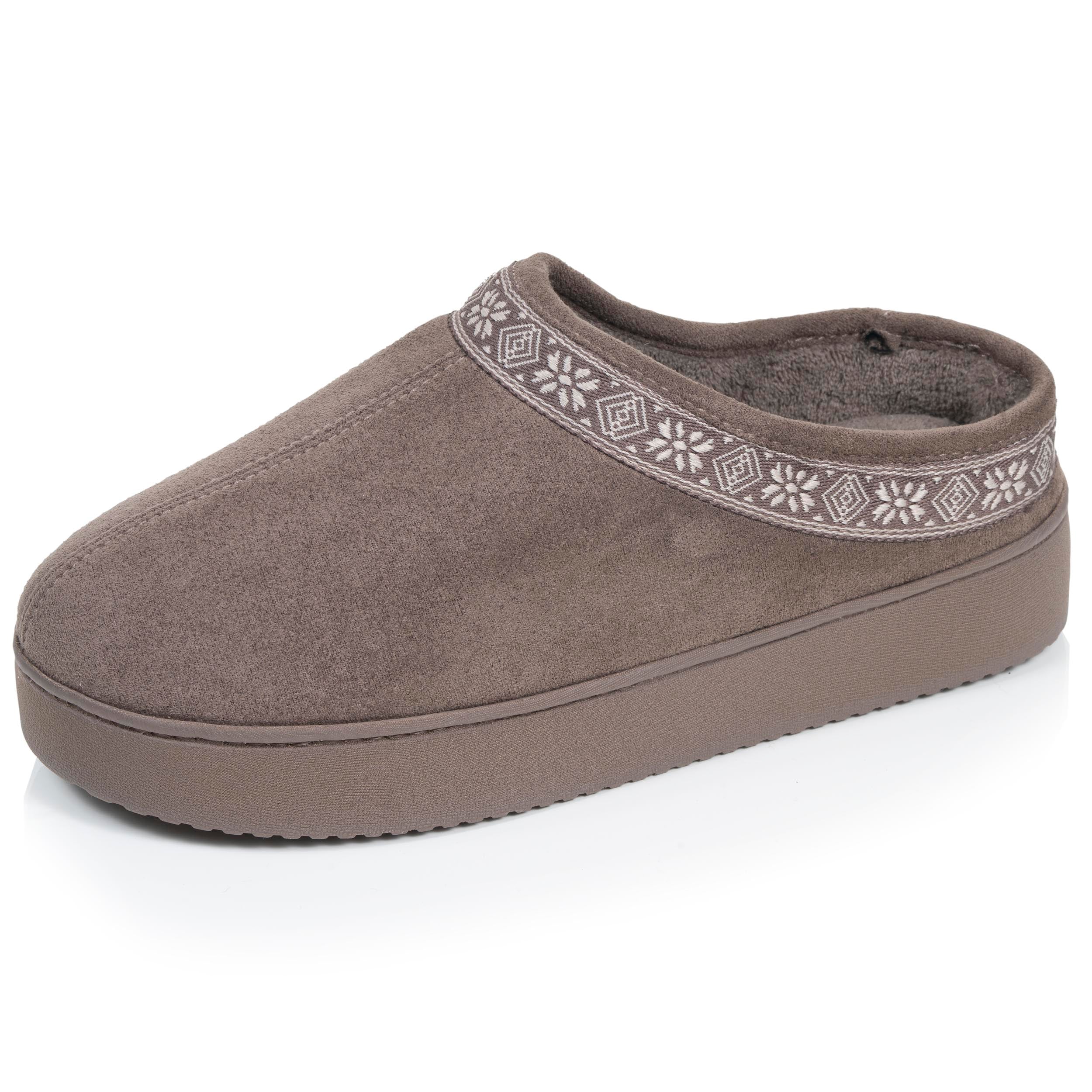 isotoner-chaussons-mules-plateforme-femme-taupe-3-5-cm image 1