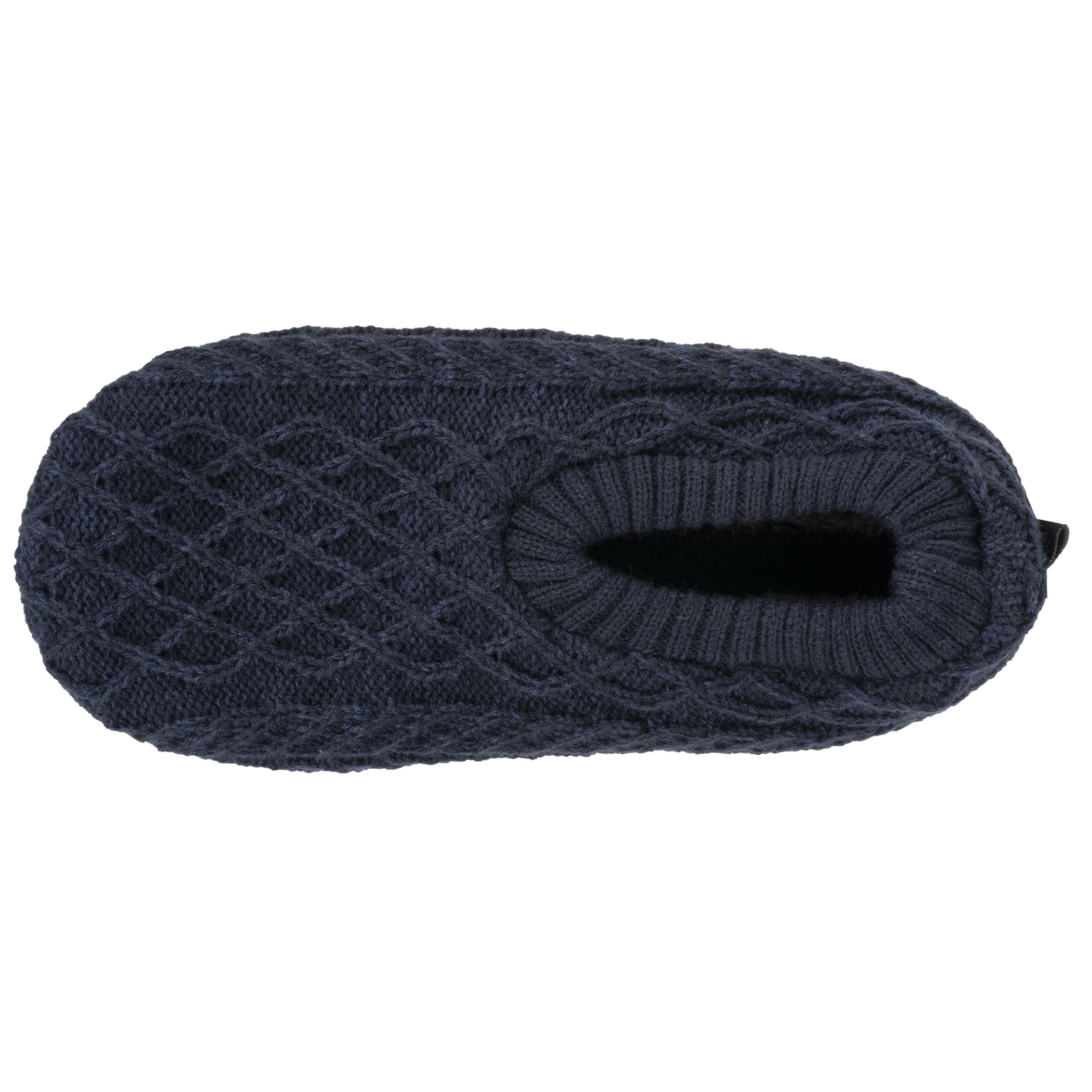 isotoner-chaussettes-chaussons-homme-maille-marine-chin-sherpa image 2
