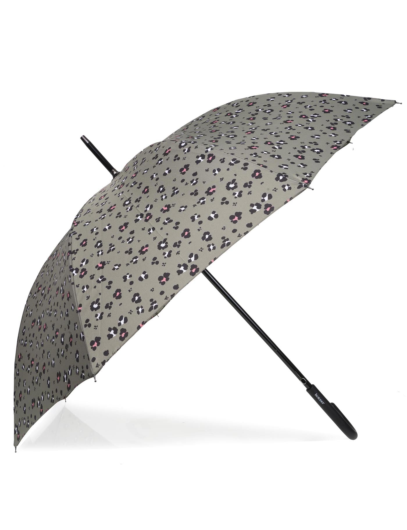 isotoner-parapluie-canne-auto-l-opard-kaki-90-cm image 7