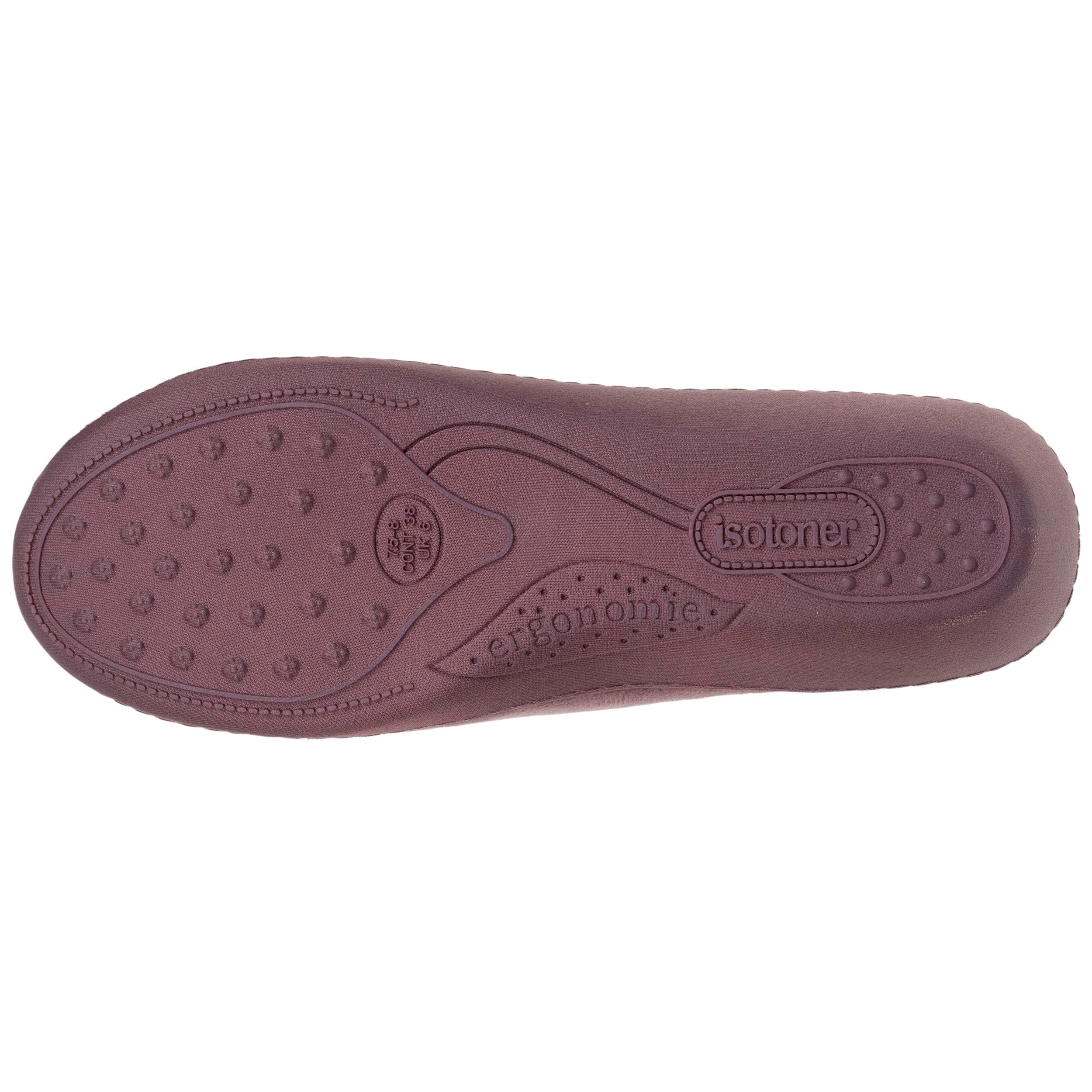 isotoner-chaussons-mules-femme-taupe-talon-4-cm-m-moire-de-forme image 4