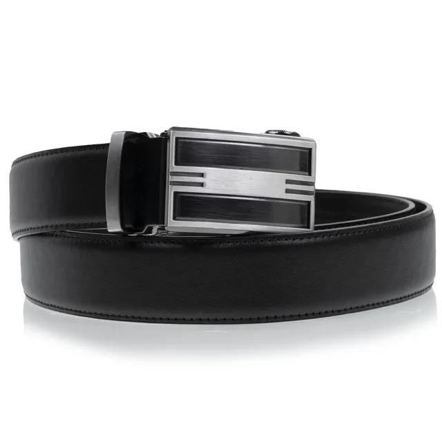 isotoner-ceinture-homme-noir-ajustable-boucle-bicolore-3-3-cm image 1