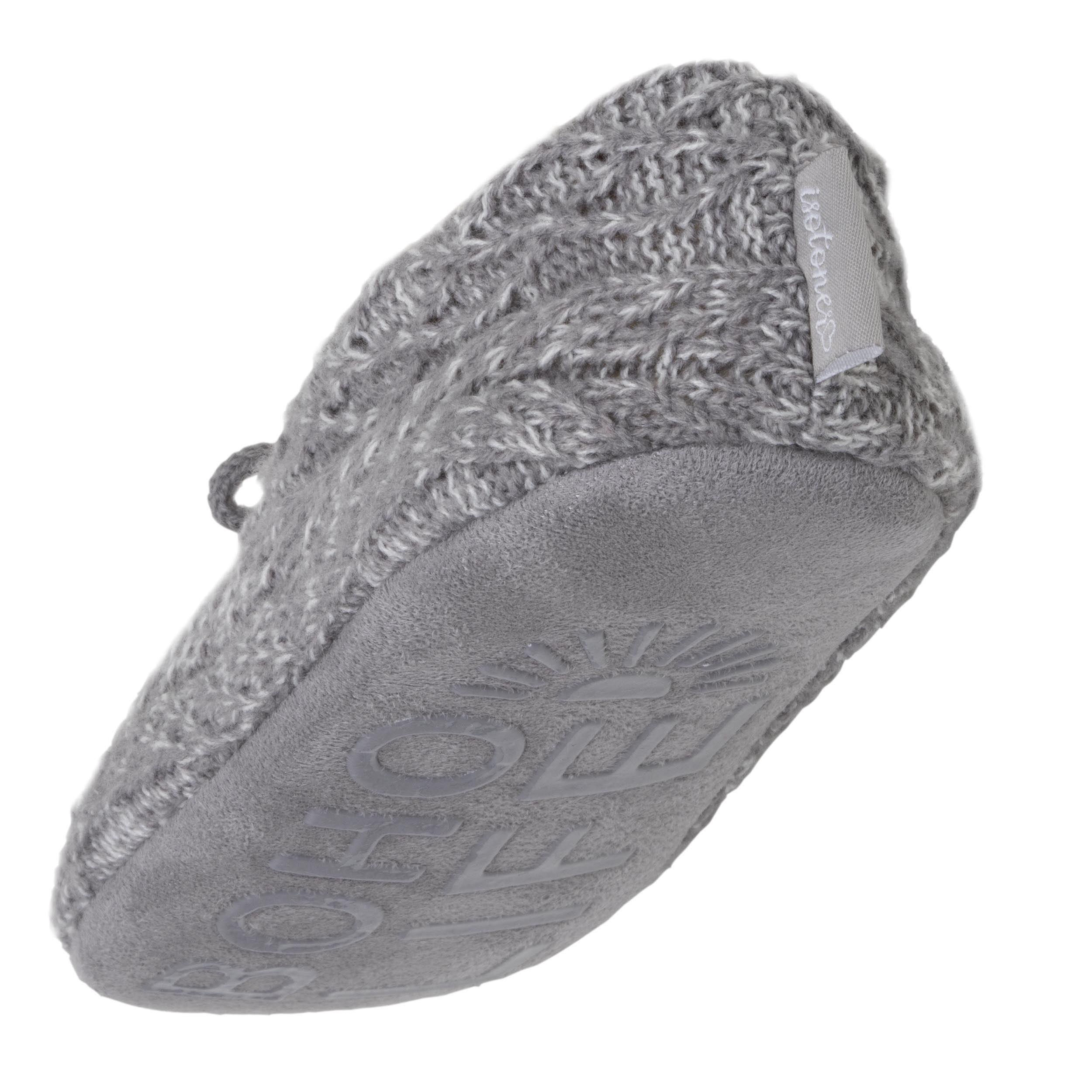 isotoner-chaussettes-chaussons-femme-maille-gris-chin image 5