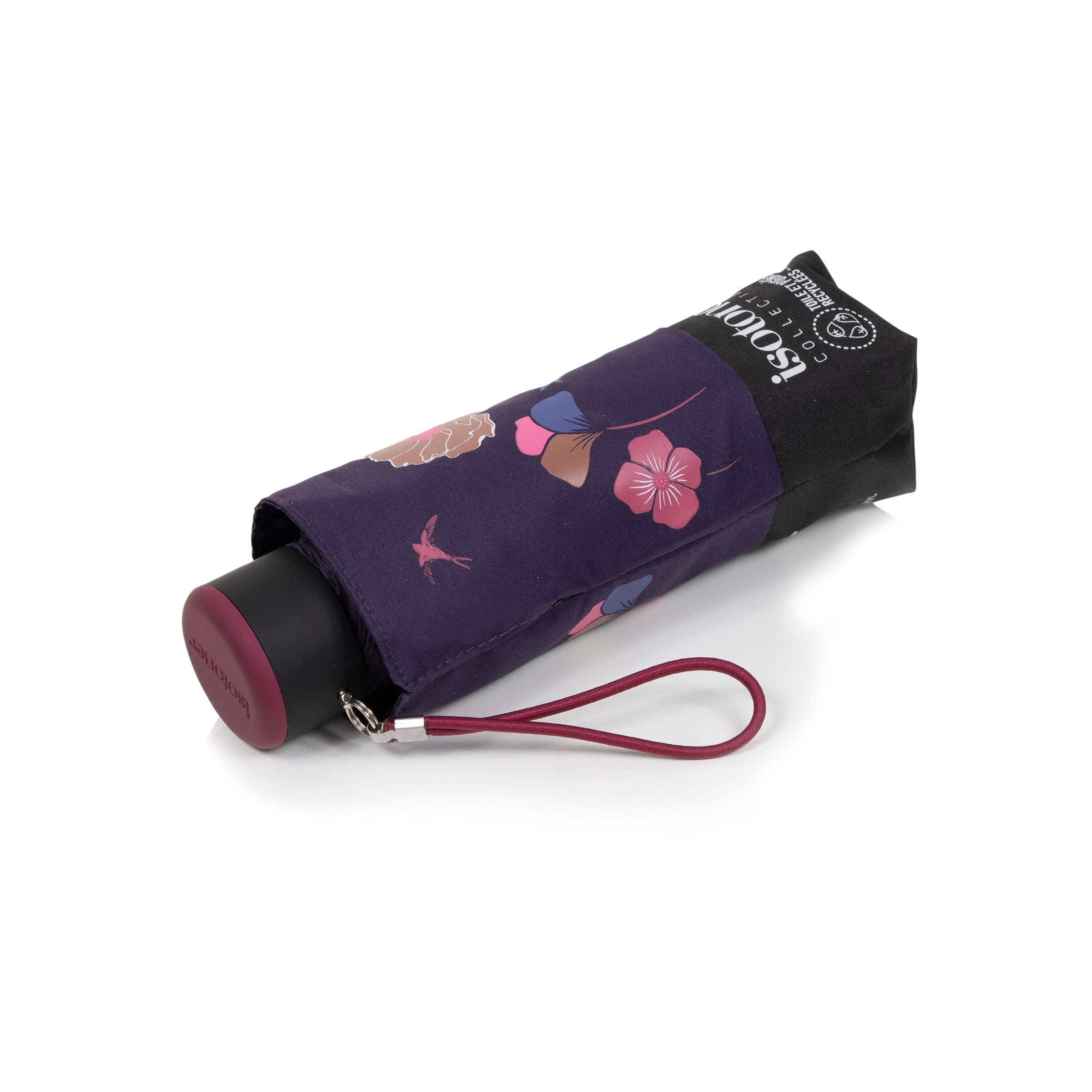 isotoner-parapluie-mini-slim-frise-bleue-recycl image 1