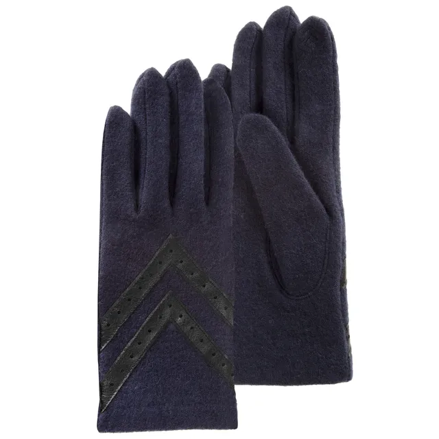 isotoner-gants-femme-tactiles-laine-marine-smartouch image 1