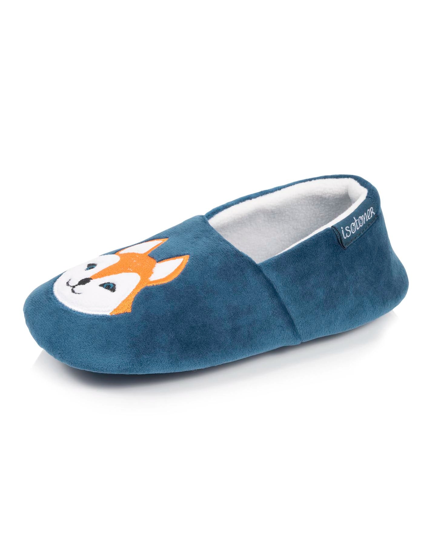 isotoner-chaussons-slippers-enfant-velours-renard-bleu image 6