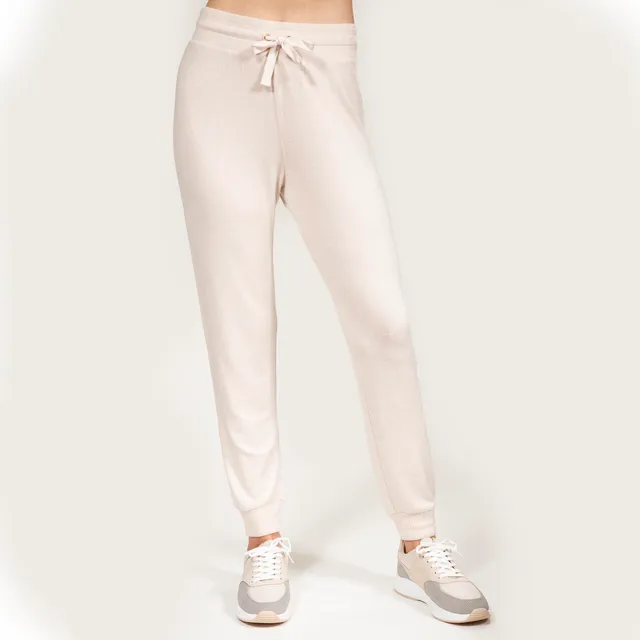isotoner-pantalon-jogger-femme-beige-homewear-ultra-doux image 1