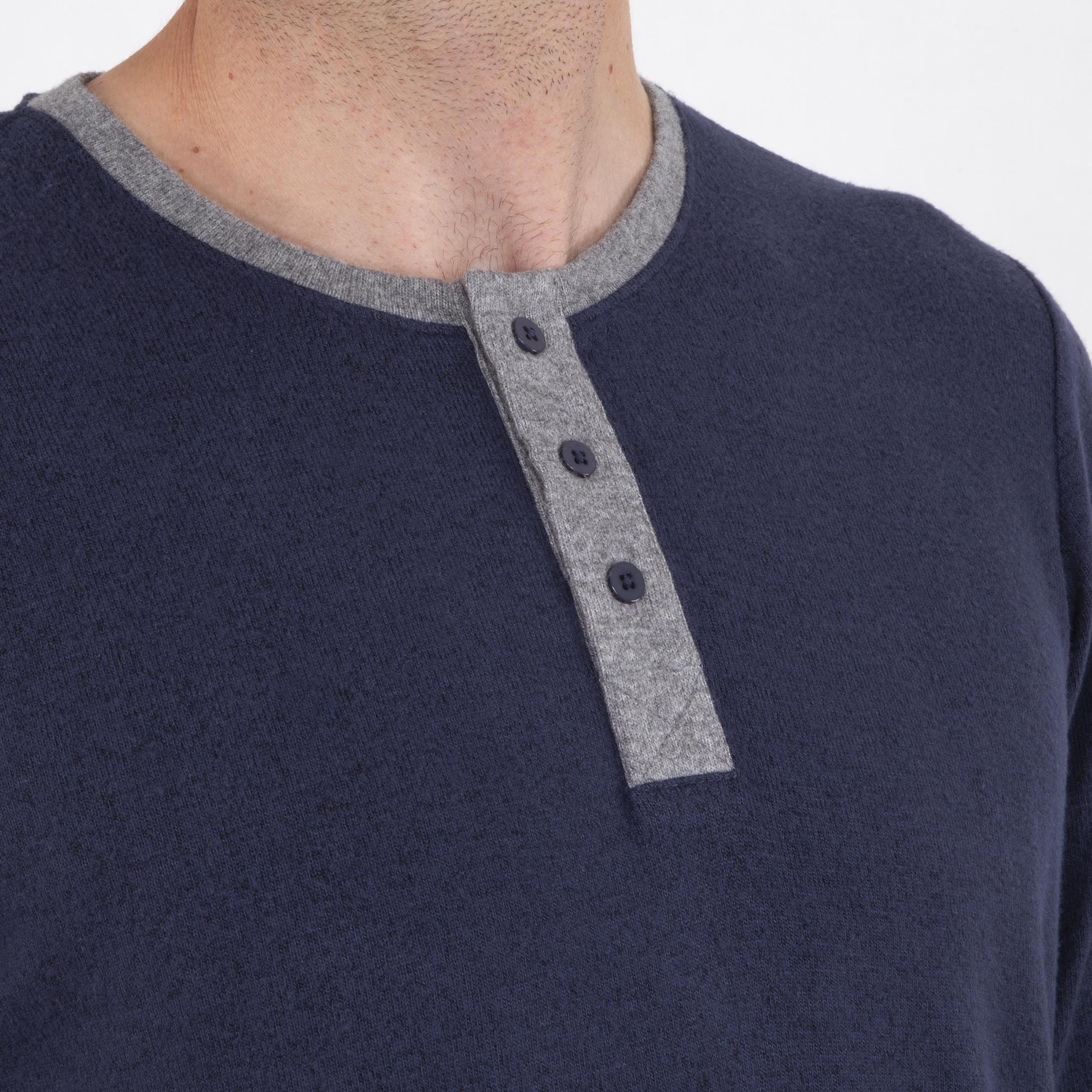 isotoner-t-shirt-manches-longues-homme-marine-ecovero image 2