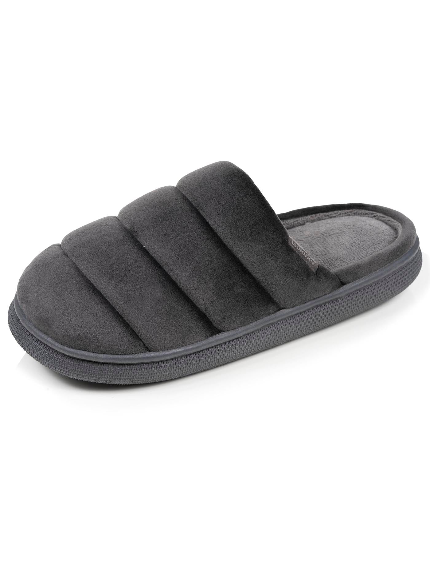 isotoner-chaussons-mules-homme-bloup-gris-velours-confort image 6