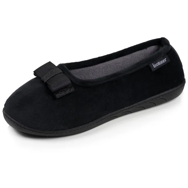 isotoner-chaussons-ballerines-femme-ergonomiques-noir image 1