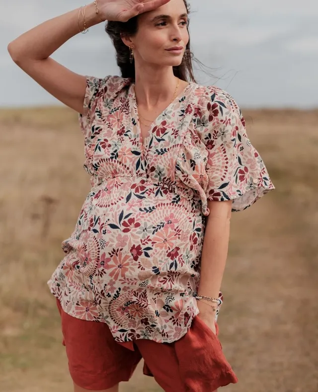 cache-c-ur-bella-blouse-chemise-d-allaitement-manches-papillon-multicolore image 1