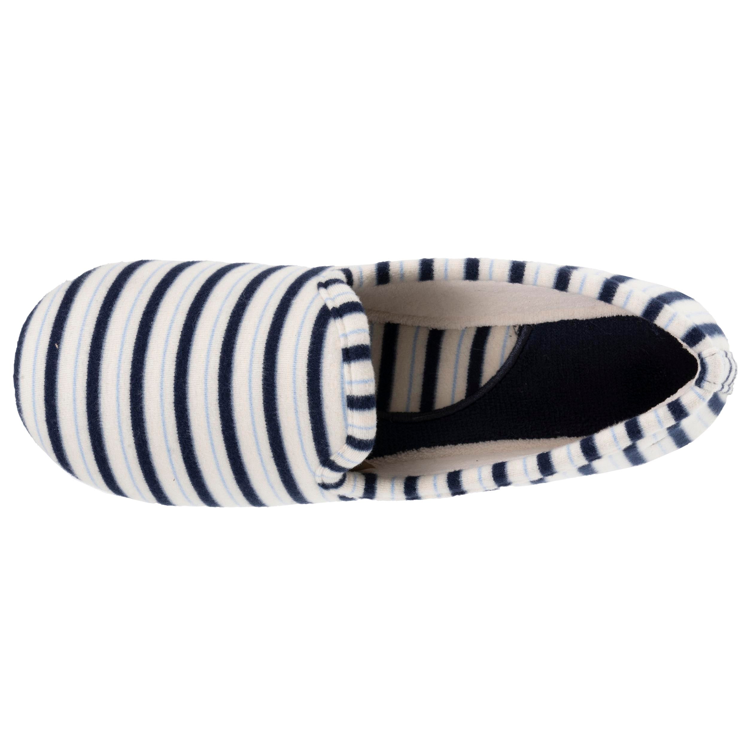 isotoner-chaussons-charentaises-femme-rayures-bleues image 3