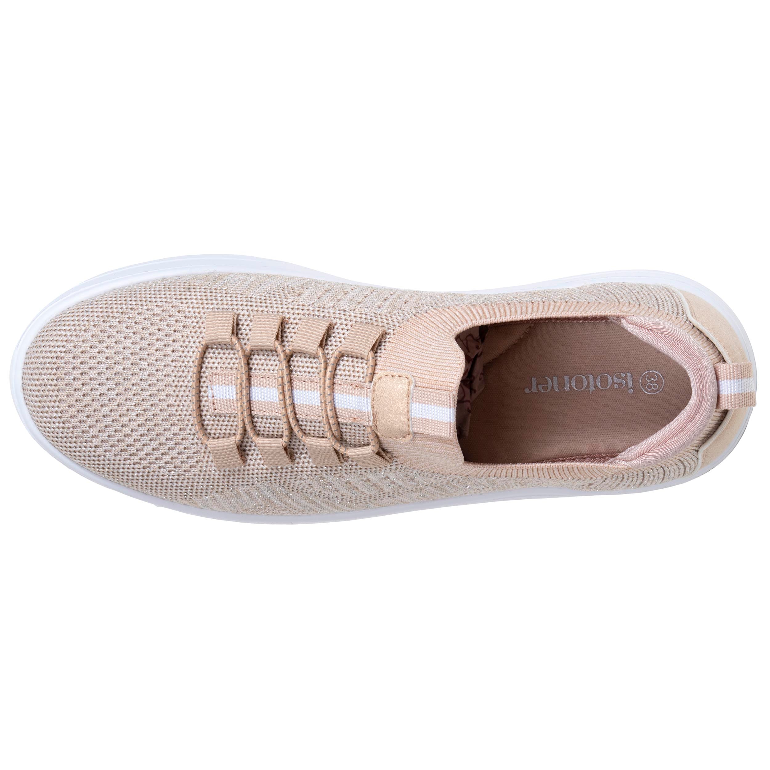 isotoner-baskets-femme-slip-on-plateforme-beige-everywear image 3