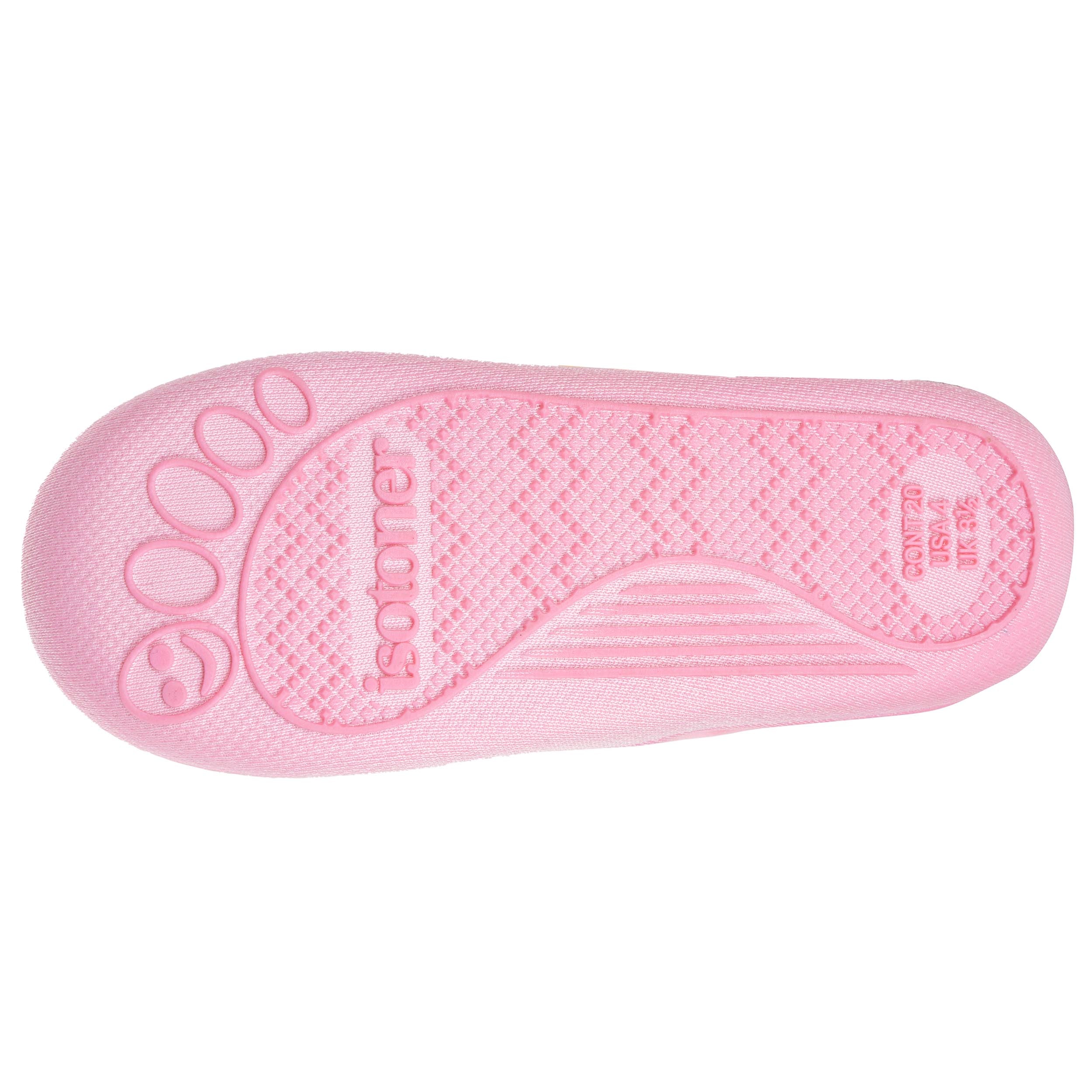 isotoner-chaussons-bottillons-scratch-b-b-rose-microvelours image 4