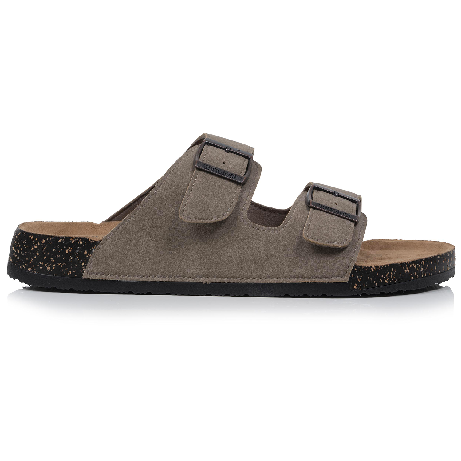 isotoner-mules-sandales-homme-double-bride-taupe-xtra-flex image 7