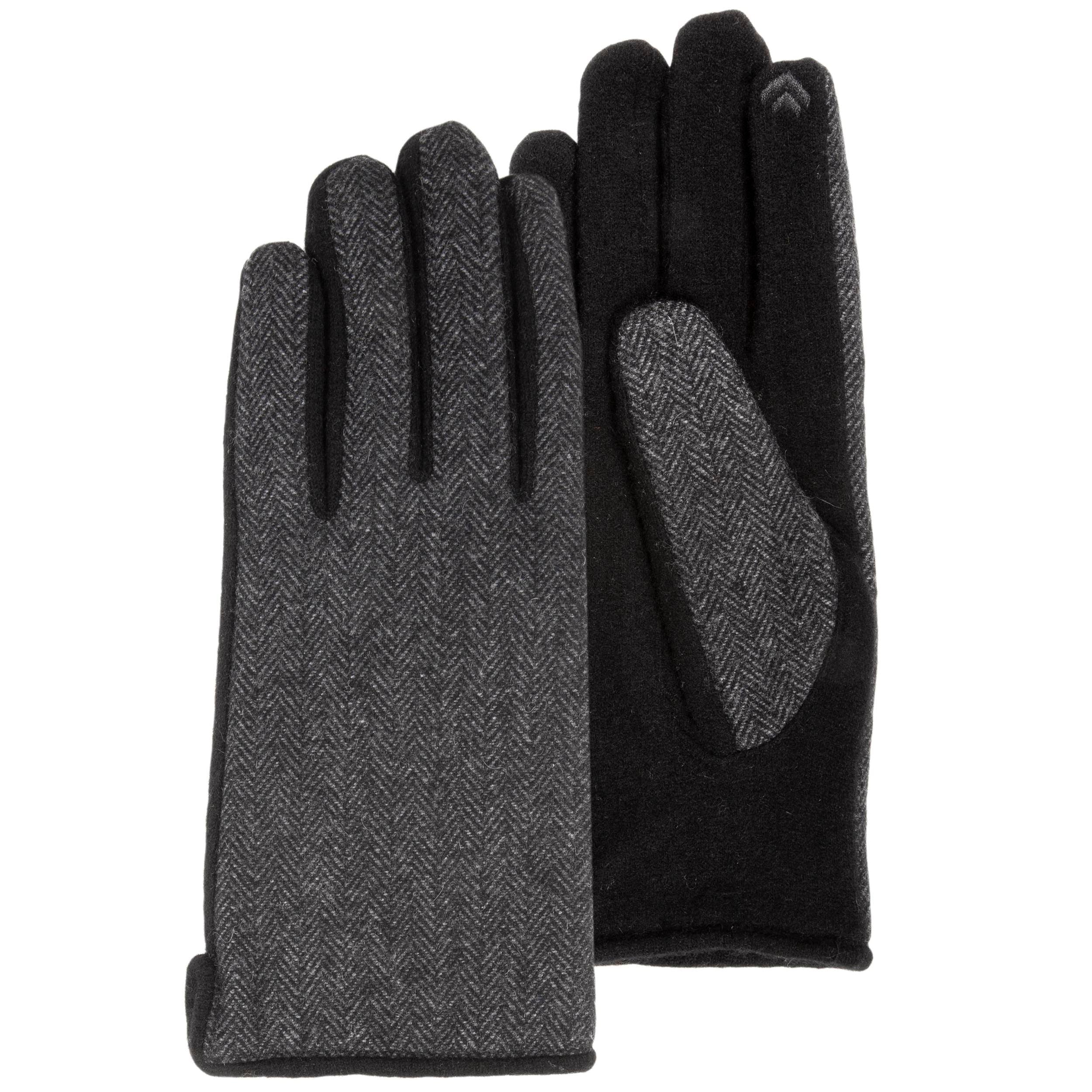 isotoner-gants-homme-tactiles-laine-chevrons image 1