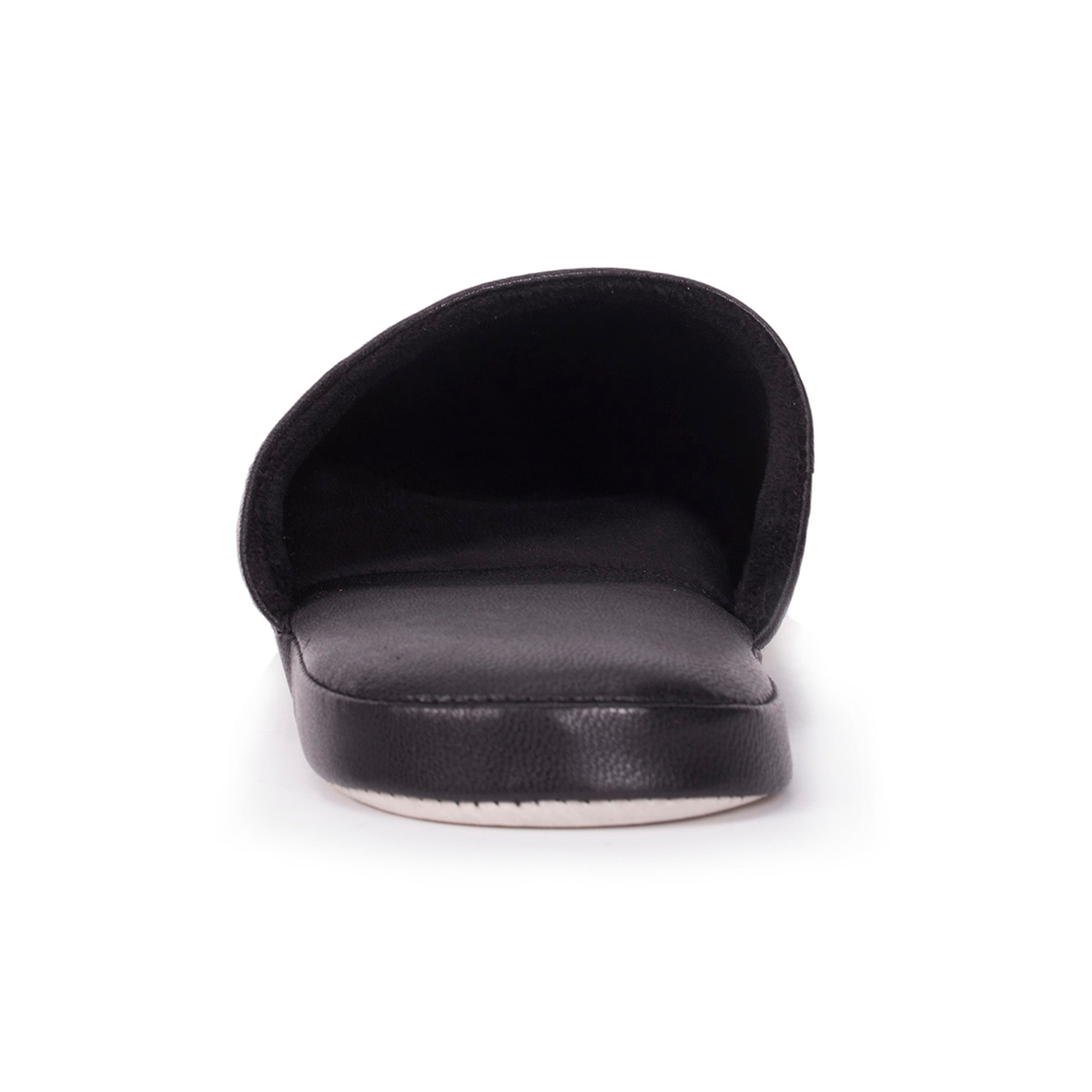 isotoner-chaussons-mules-cuir-homme-noir image 5