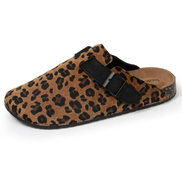 isotoner-mules-sabots-femme-l-opard-noir-confort-xtra-flex image 1