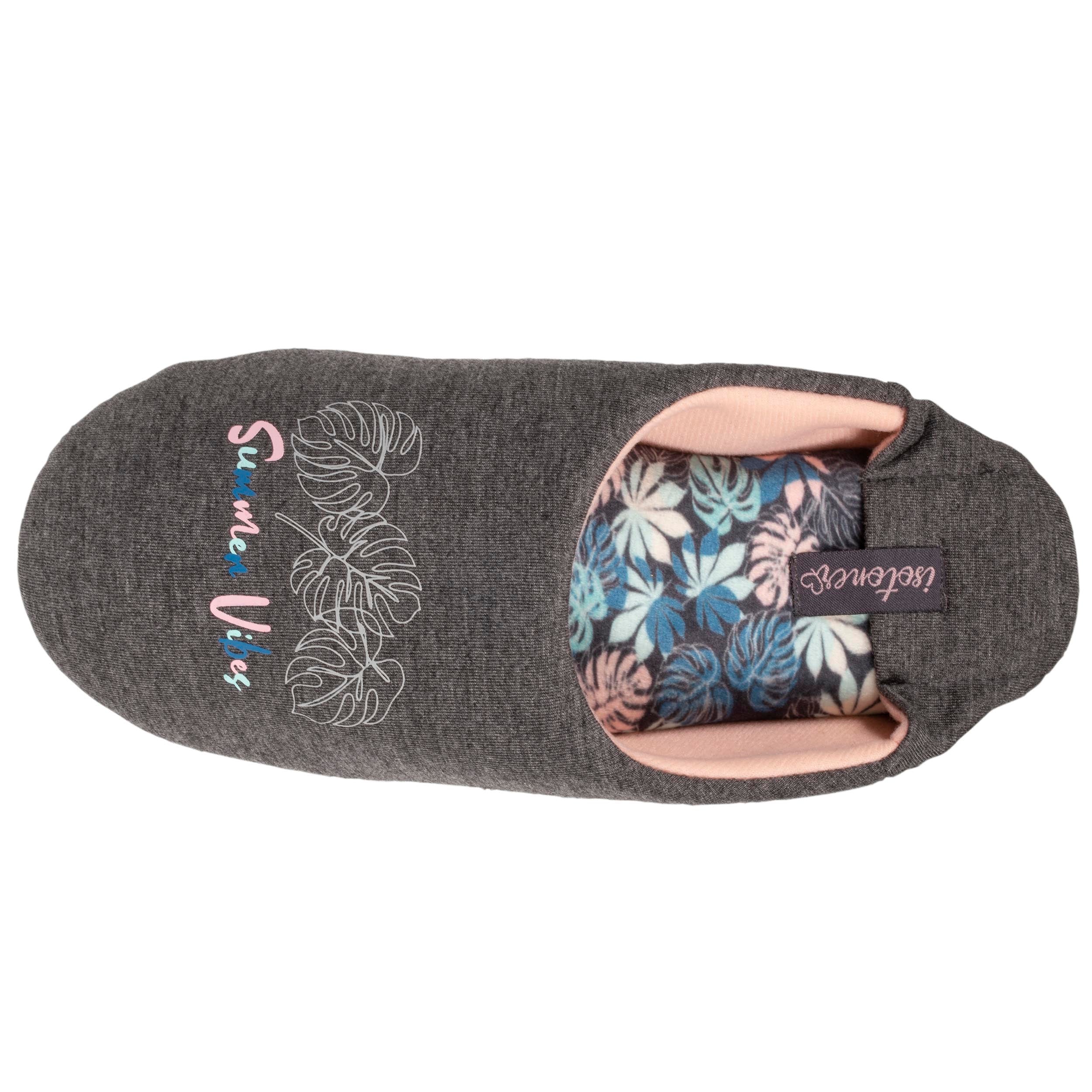 isotoner-chaussons-babouches-femme-gris-summer-vibes image 2