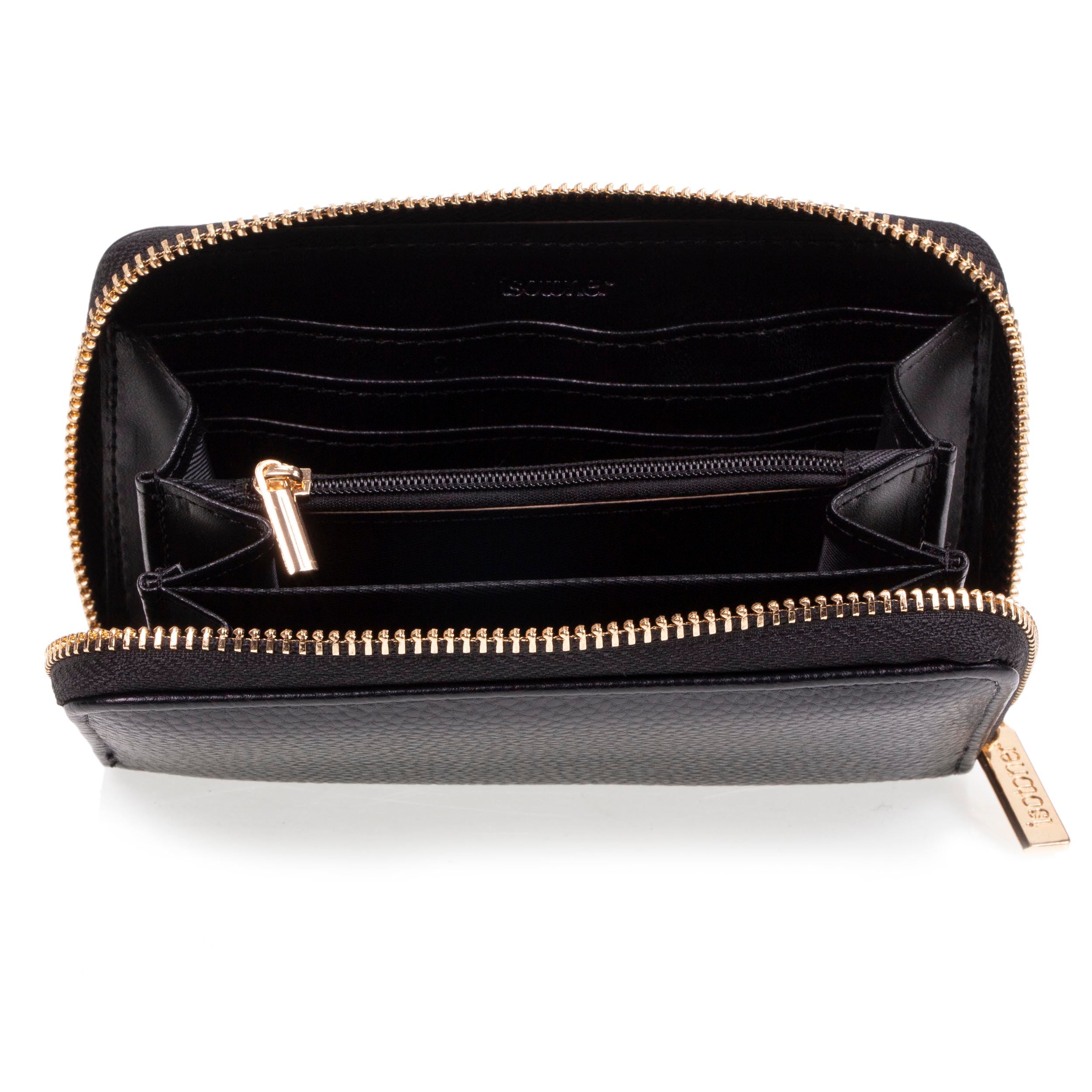 isotoner-portefeuille-femme-zipp-noir-simili-cuir-rfid image 2